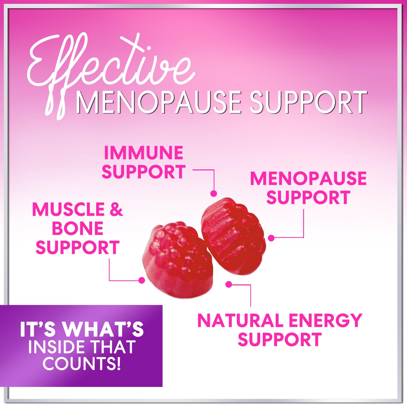 Menopause Supplements for Women - Complete Natural Mild Hot Flashes & Night Sweats Support, Multi Benefit Menopause Relief Gummy, Support for Balance & Energy, Gluten-Free & Non-GMO - 60 Gummies Hello Lovely! uk supplements