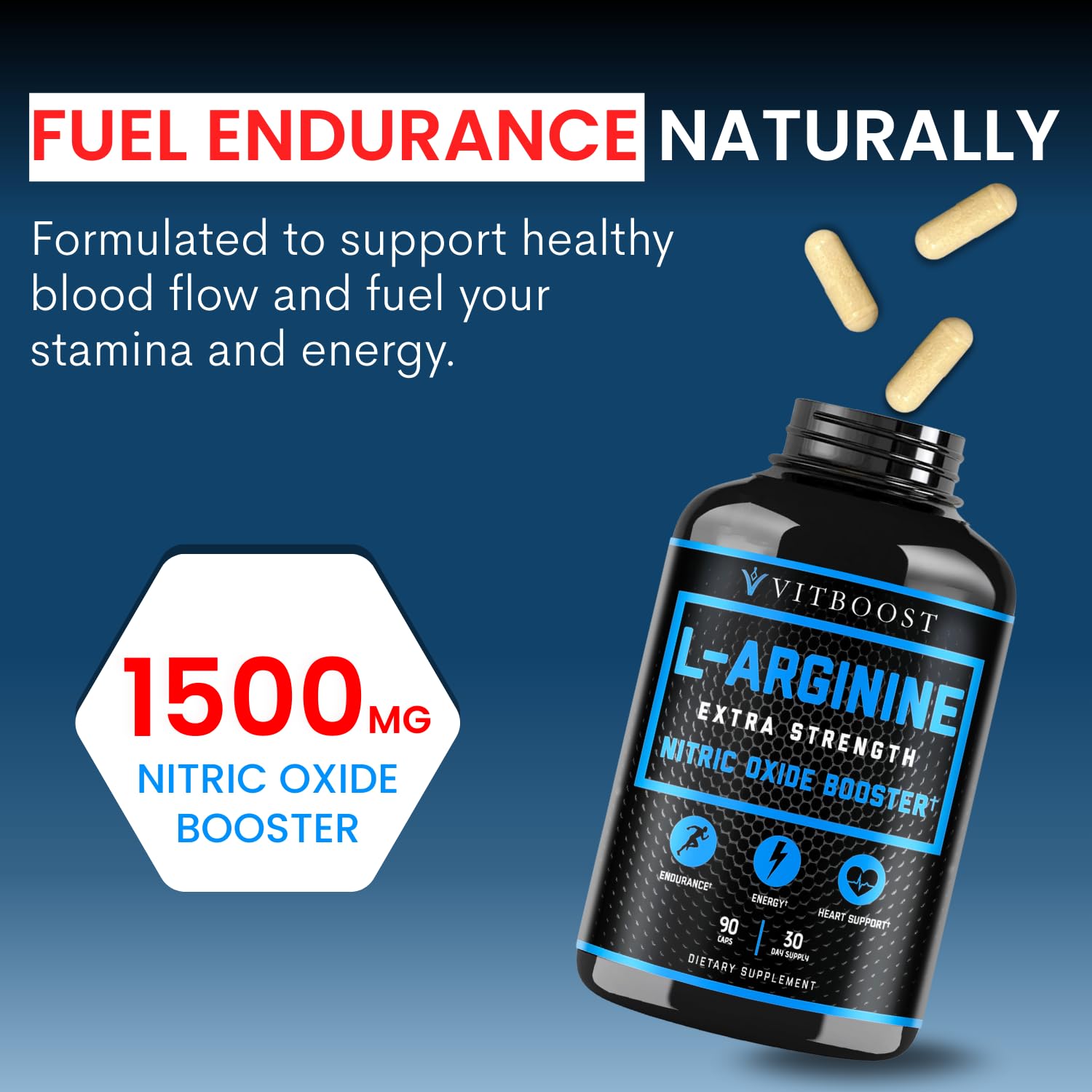 L Arginine Capsules with L-Citrulline 1500mg - Nitric Oxide Booster for Stamina, Muscle, Energy & Vascularity - L-Arginine and Essential Amino Supplement for Extra Strength VITBOOST uk supplements