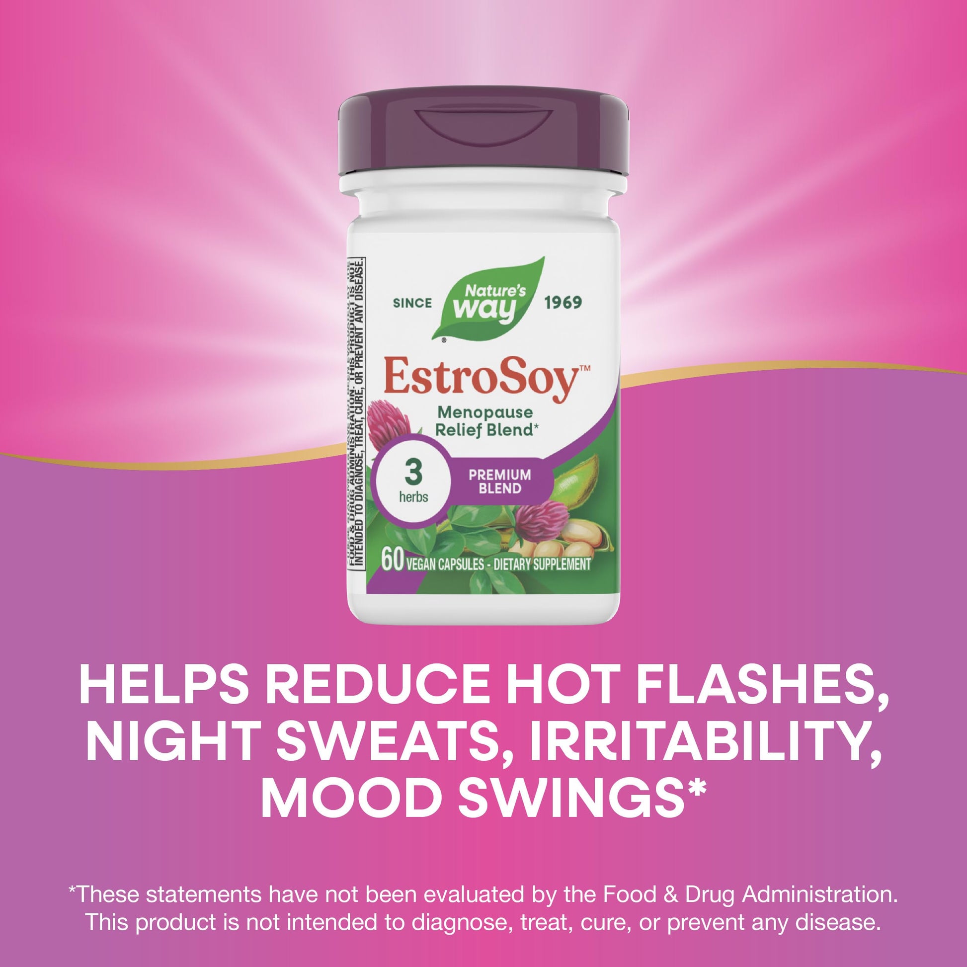 Nature's Way EstroSoy, Menopause Relief Blend*, Helps Relieve Menopausal Symptoms*, Black Cohosh, Fermented Soy Extracts, Red Clover, 60 Vegan Capsules (Packaging May Vary) Nature's Way uk supplements