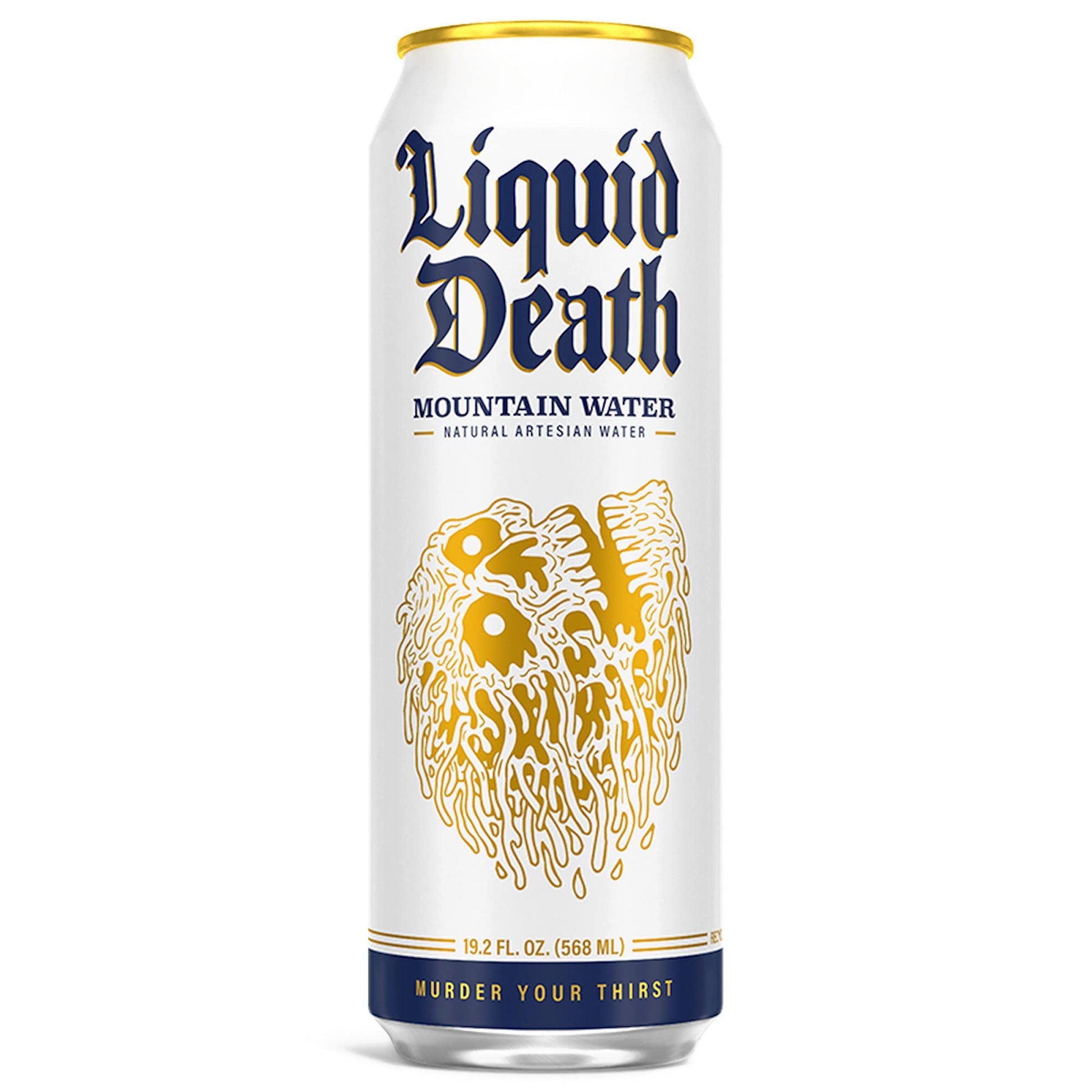Liquid Death Still Mountain Water, 19.2 oz King Size Cans (8-Pack) Liquid Death uk supplements