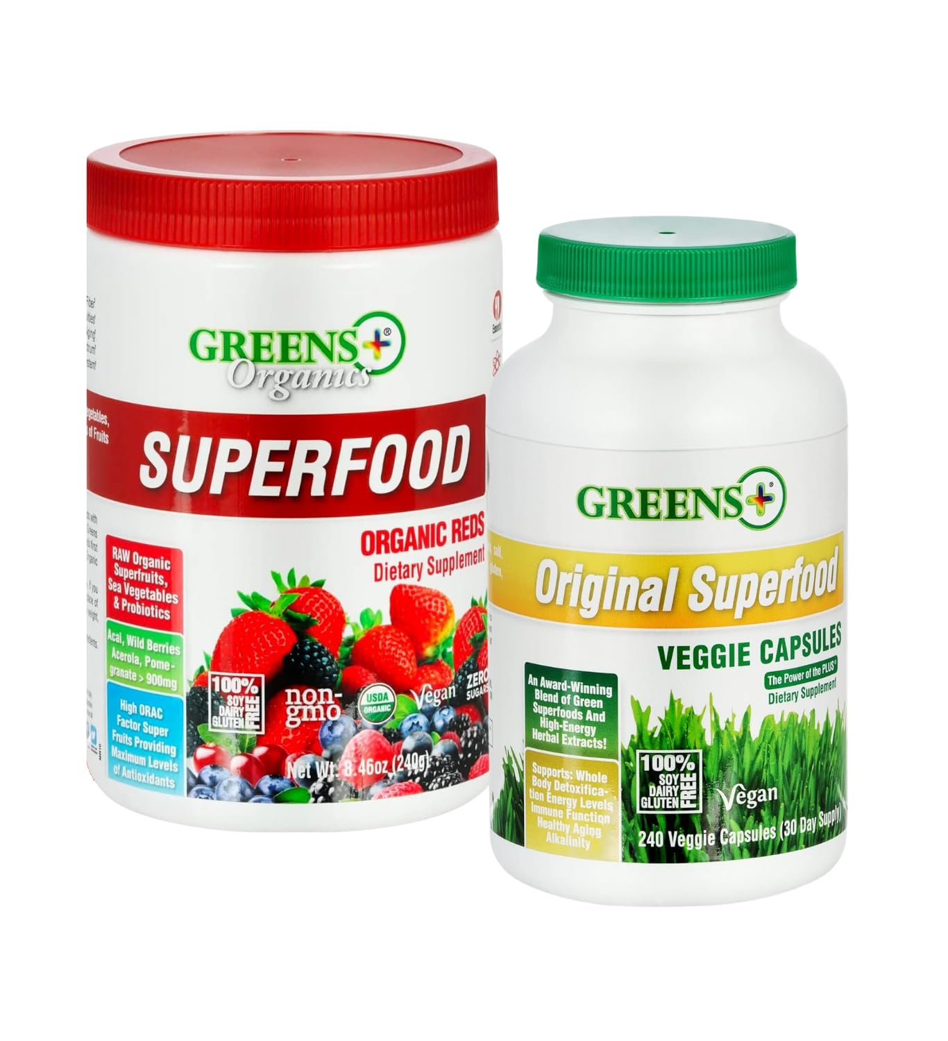 Greens+ Organic Reds Superfood Powder Organic Super Veggie Capsules Greens+ uk supplements