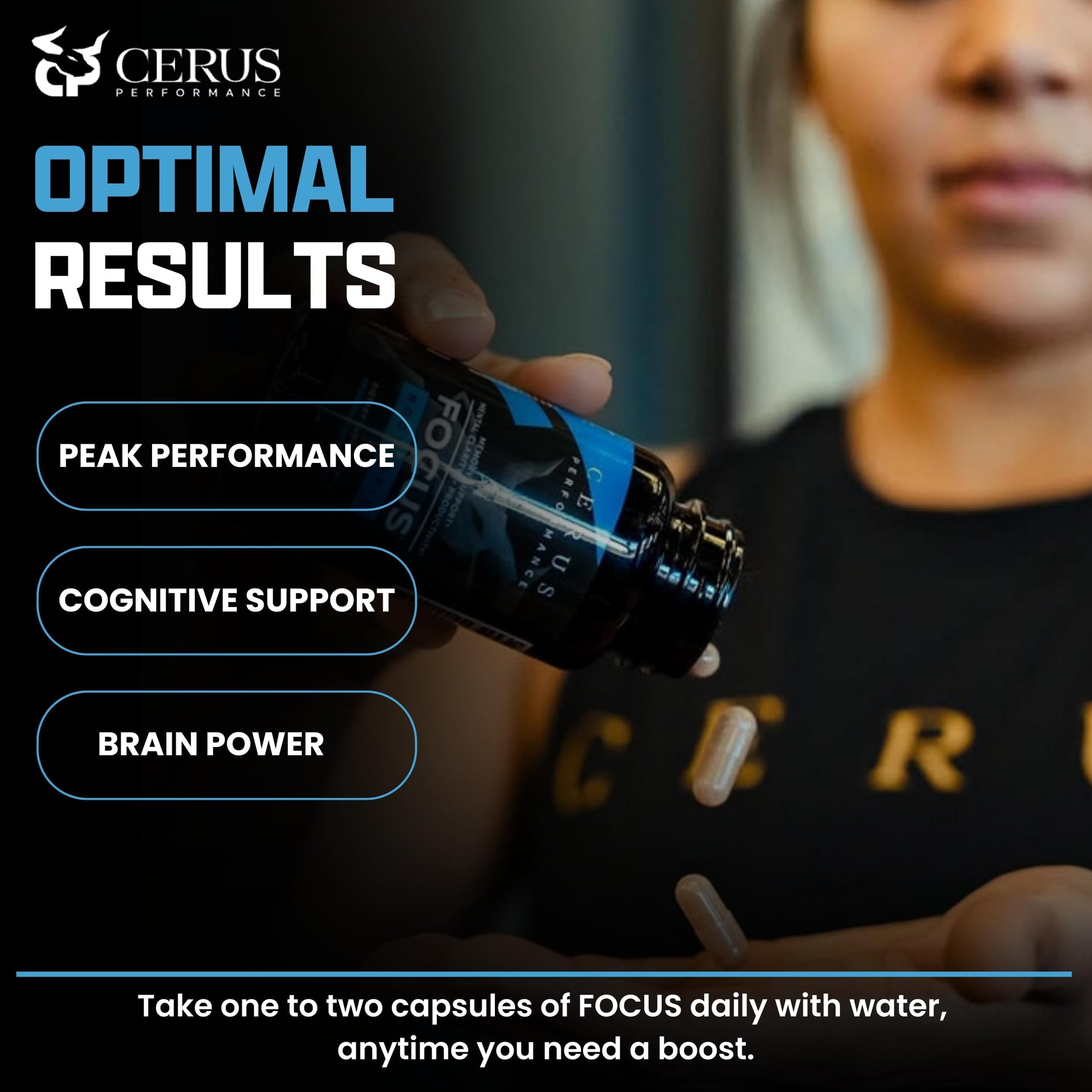 Cerus Performance Focus Nootropic Supplement - Enhances Mental Clarity, Boosts Memory & Cognitive Function, Improves Alertness - Ideal for Athletes & Fitness Enthusiasts - 60 Capsules Cerus uk supplements