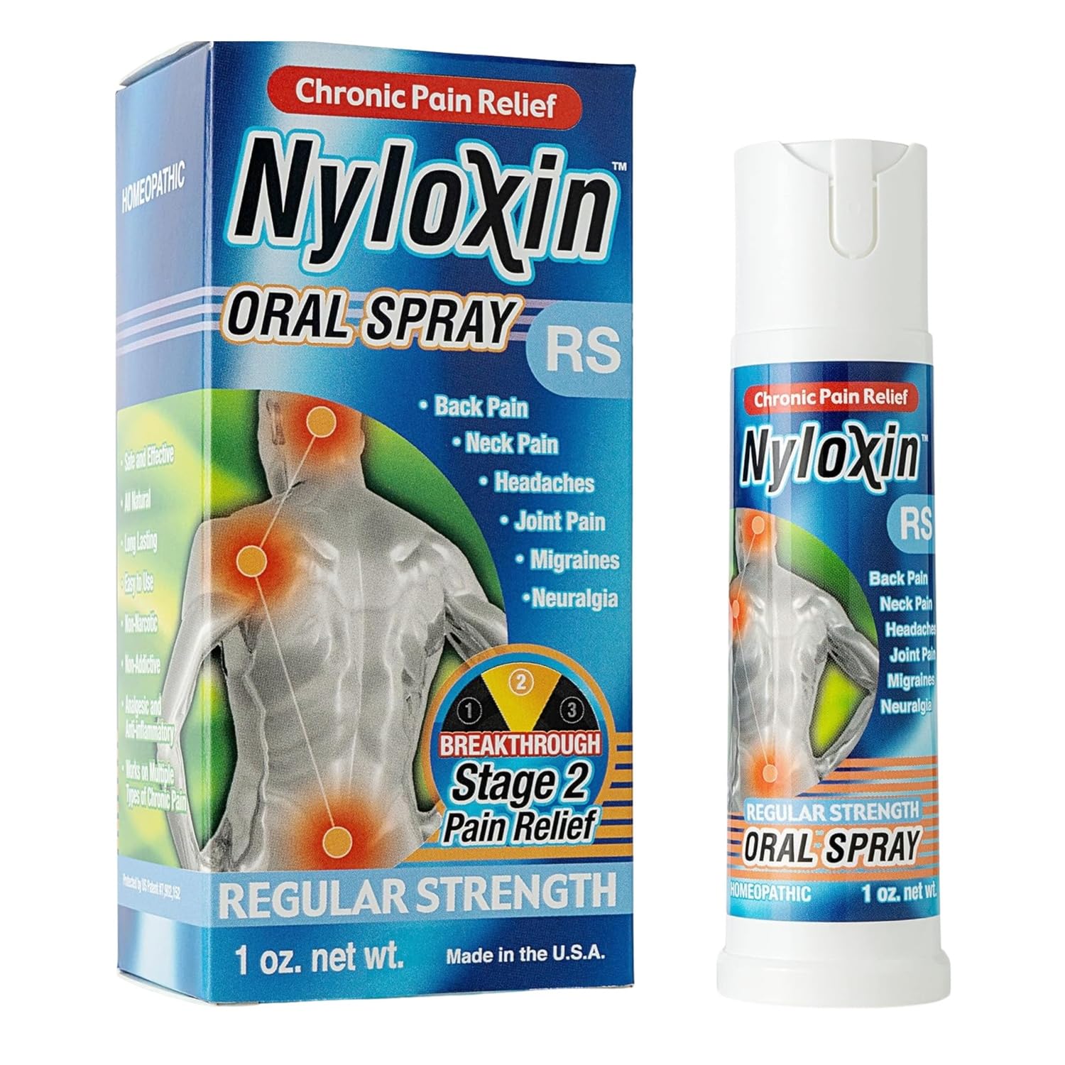 Nyloxin Oral Spray Arthritis Pain Relief, Professional Grade Pain Reliever for Back, Nerve, Knee, Foot, Muscle and Joint Pain Relief and Neuropathy Support (1 oz) (Orange Flavor) Nyloxin uk supplements
