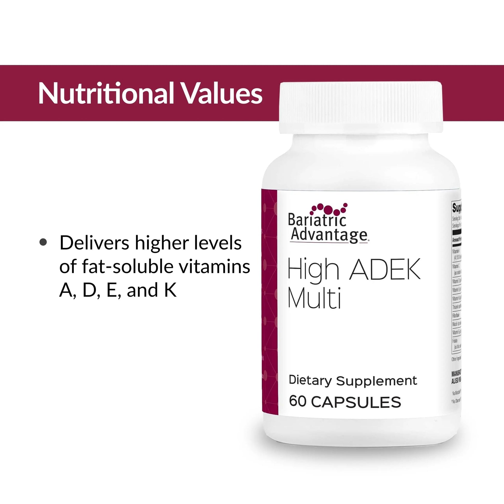 Bariatric Advantage High ADEK Multi - for Bariatric Surgery Patients - Multivitamin with Vitamins A, D, E, K & Trace Minerals Bariatric Advantage uk supplements