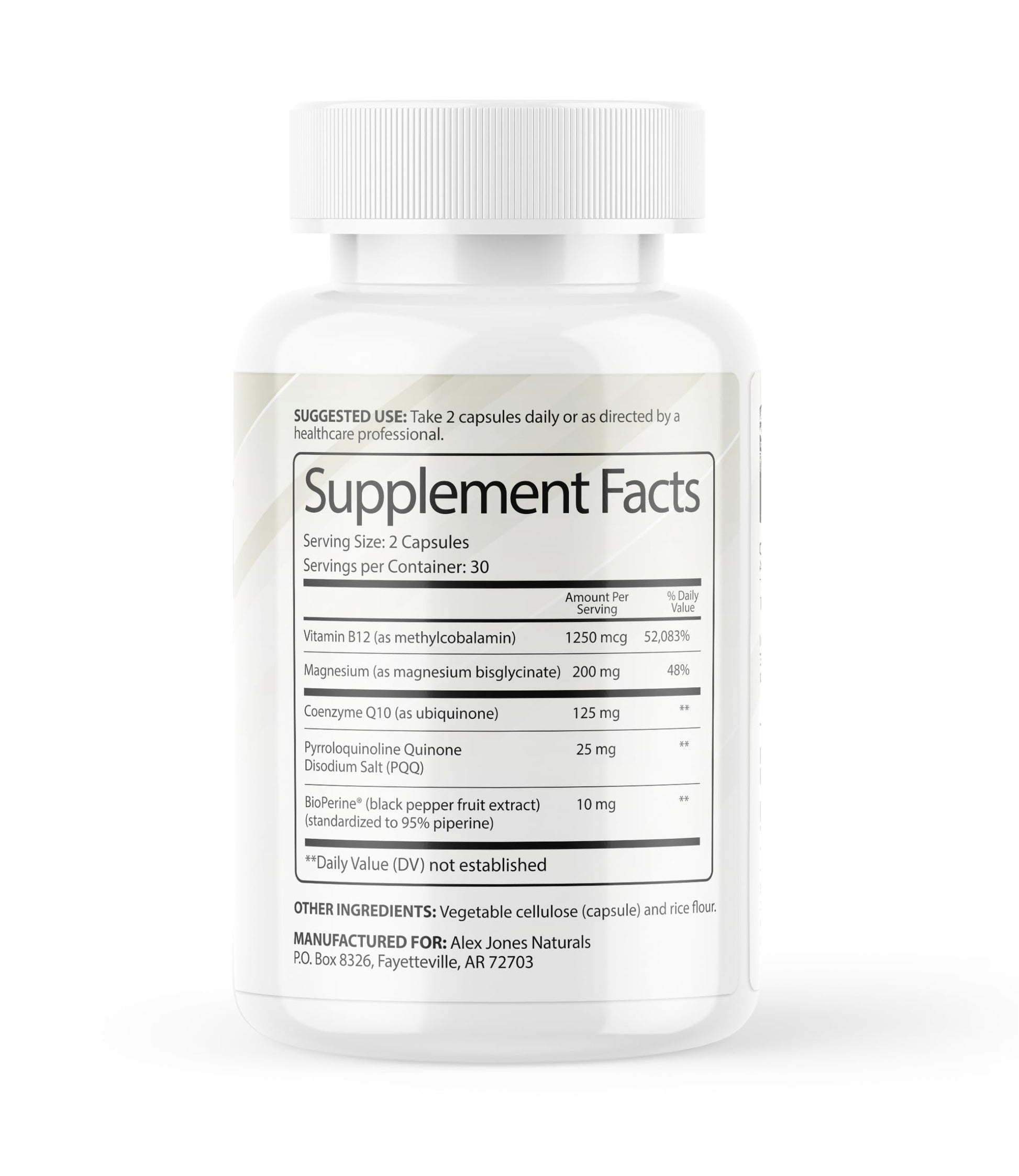 Alex Jones Naturals Methyl Drive Vitamin B Methylated Complex Formula – Mitochondrial Support Supplement w/ CoQ10, PQQ Supplement, Magnesium, B Methylated Complex & BioPerine – 60 Capsules Alex Jones Naturals uk supplements