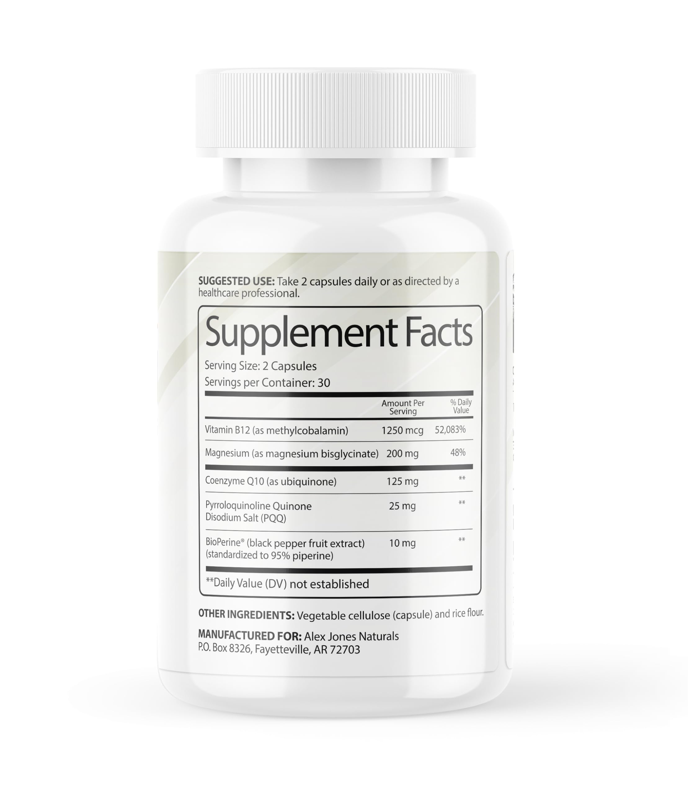 Alex Jones Naturals Methyl Drive Vitamin B Methylated Complex Formula – Mitochondrial Support Supplement w/ CoQ10, PQQ Supplement, Magnesium, B Methylated Complex & BioPerine – 60 Capsules Alex Jones Naturals uk supplements