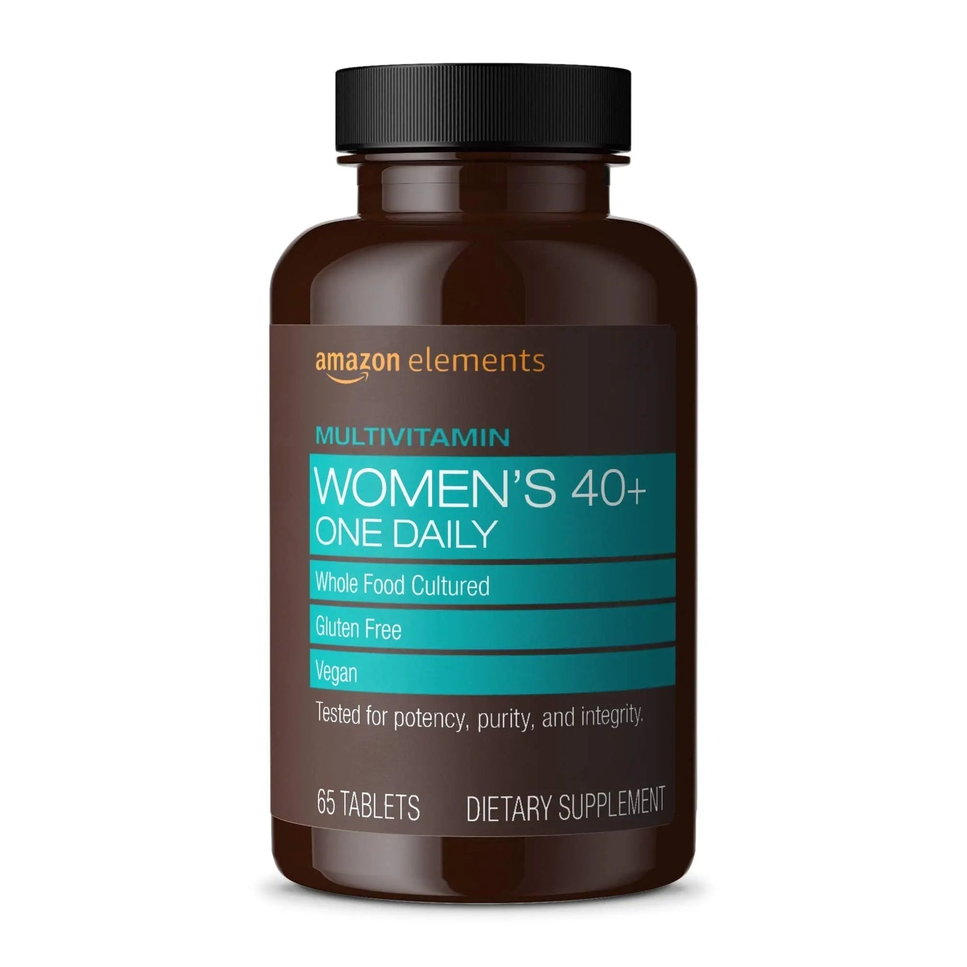 Amazon Elements Women‚ 40+ One Daily Multivitamin, 66% Whole Food Cultured, Vegan, 65 Tablets, 2 month supply Amazon Elements uk supplements