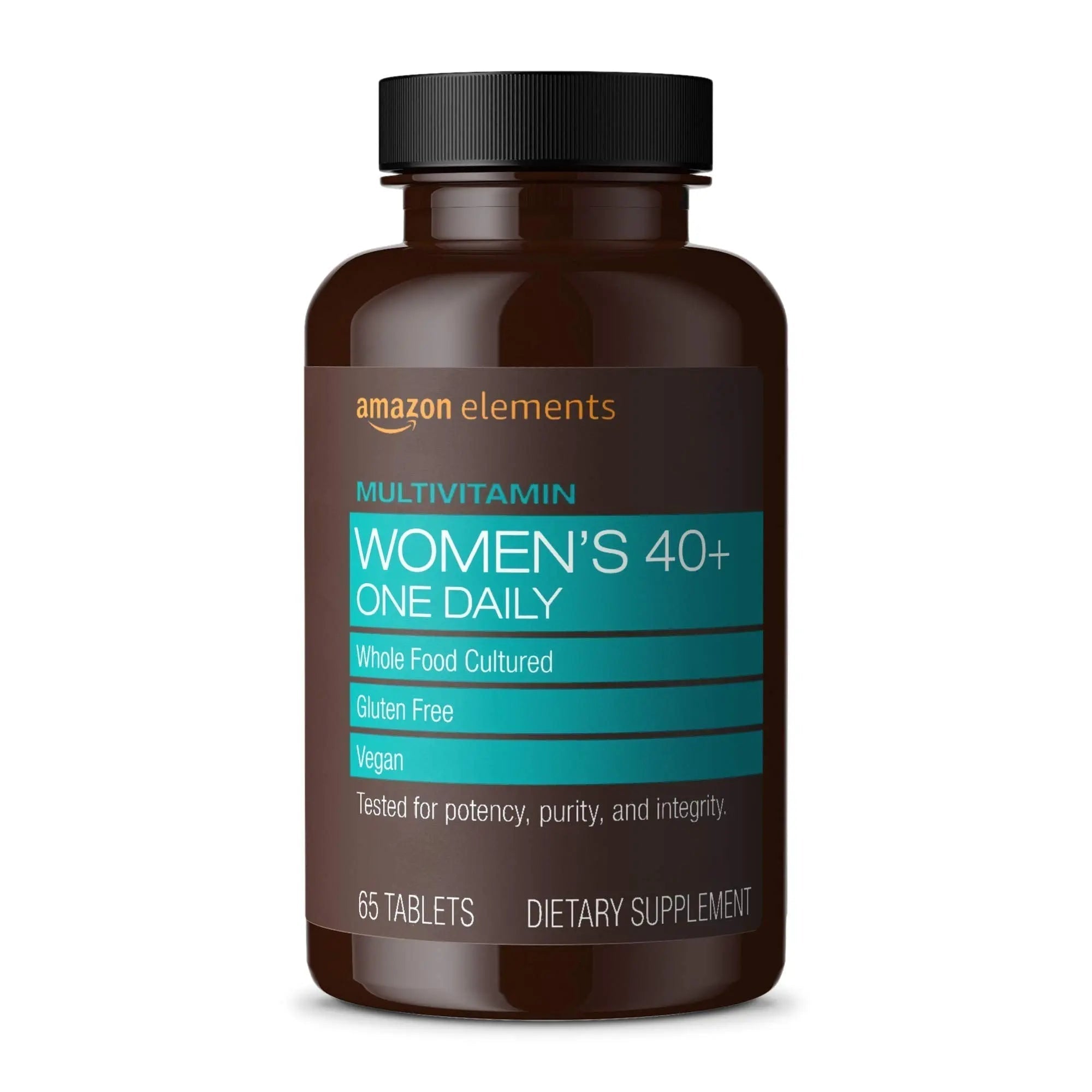 Amazon Elements Women‚ 40+ One Daily Multivitamin, 66% Whole Food Cultured, Vegan, 65 Tablets, 2 month supply Amazon Elements uk supplements