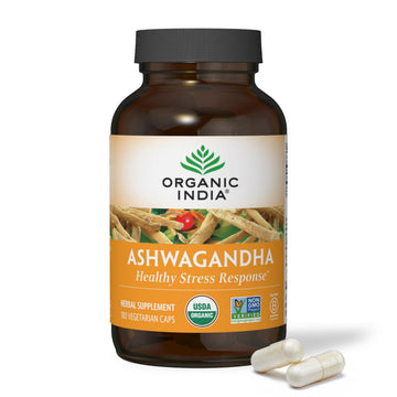 Organic India Ashwagandha Herbal Supplement - Stress Response Support, Vegan, Gluten Organic India uk supplements