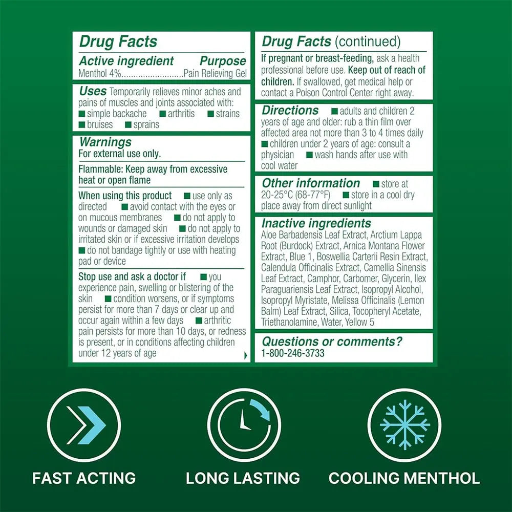 Biofreeze 13451 Roll-On Pain-Relieving Gel, 2.5 FL oz, Green Topical, Arthritis, Strains, Bruises, & Sprains (7.5 Fl Oz (Pack of 3), 3, Count) Biofreeze uk supplements