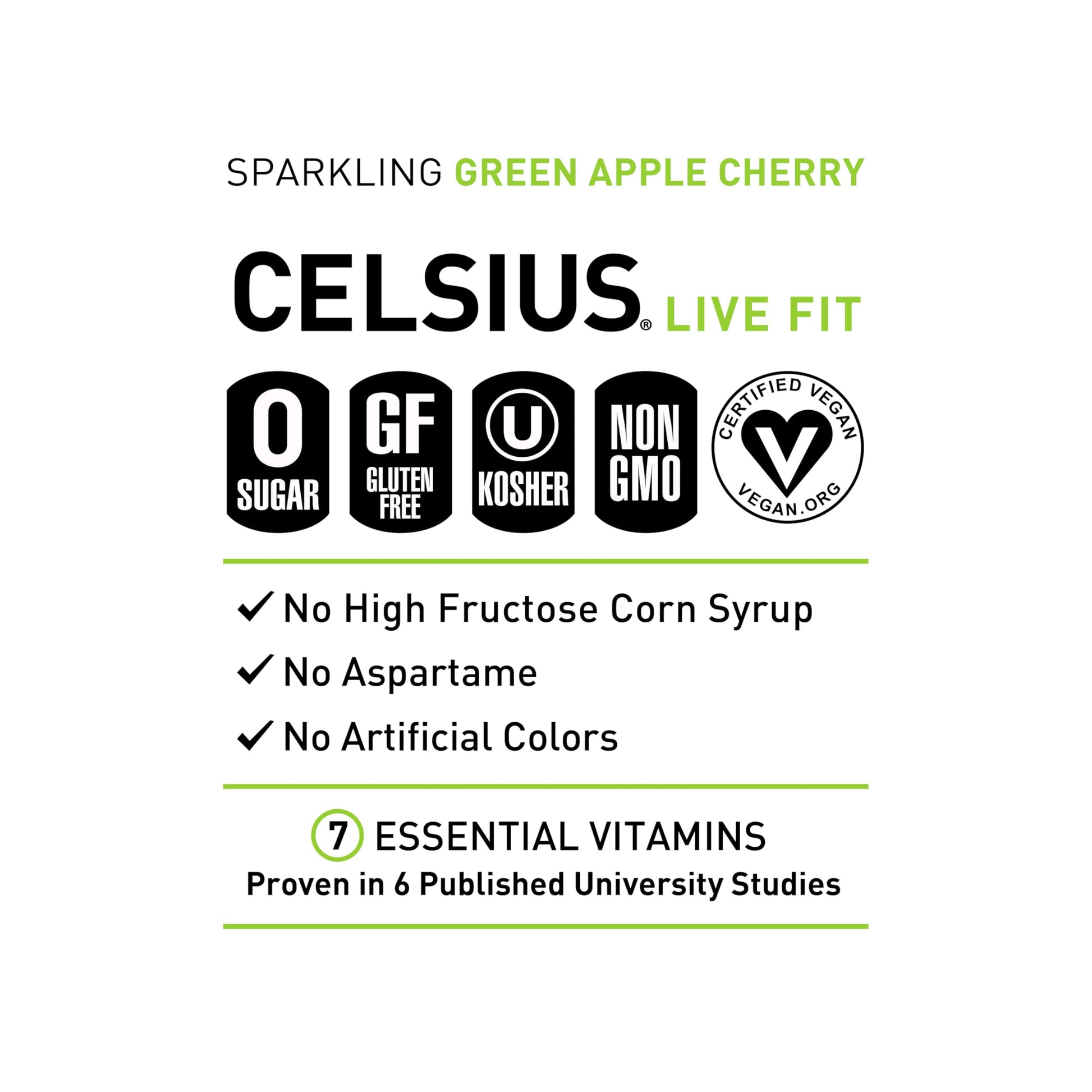 CELSIUS Sparkling Green Apple Cherry, Functional Essential Energy Drink, 12 Fl Oz CELSIUS uk supplements