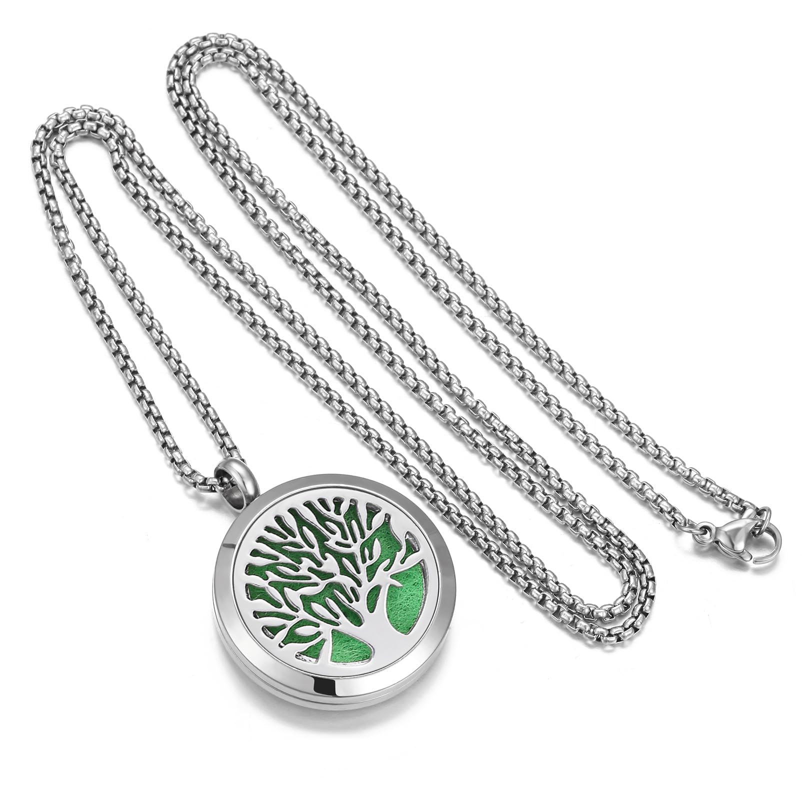 Aromatherapy Essential Oil Diffuser Necklace Tree of Life Cloud Design Stainless Steel Locket JEAN SMILE uk supplements