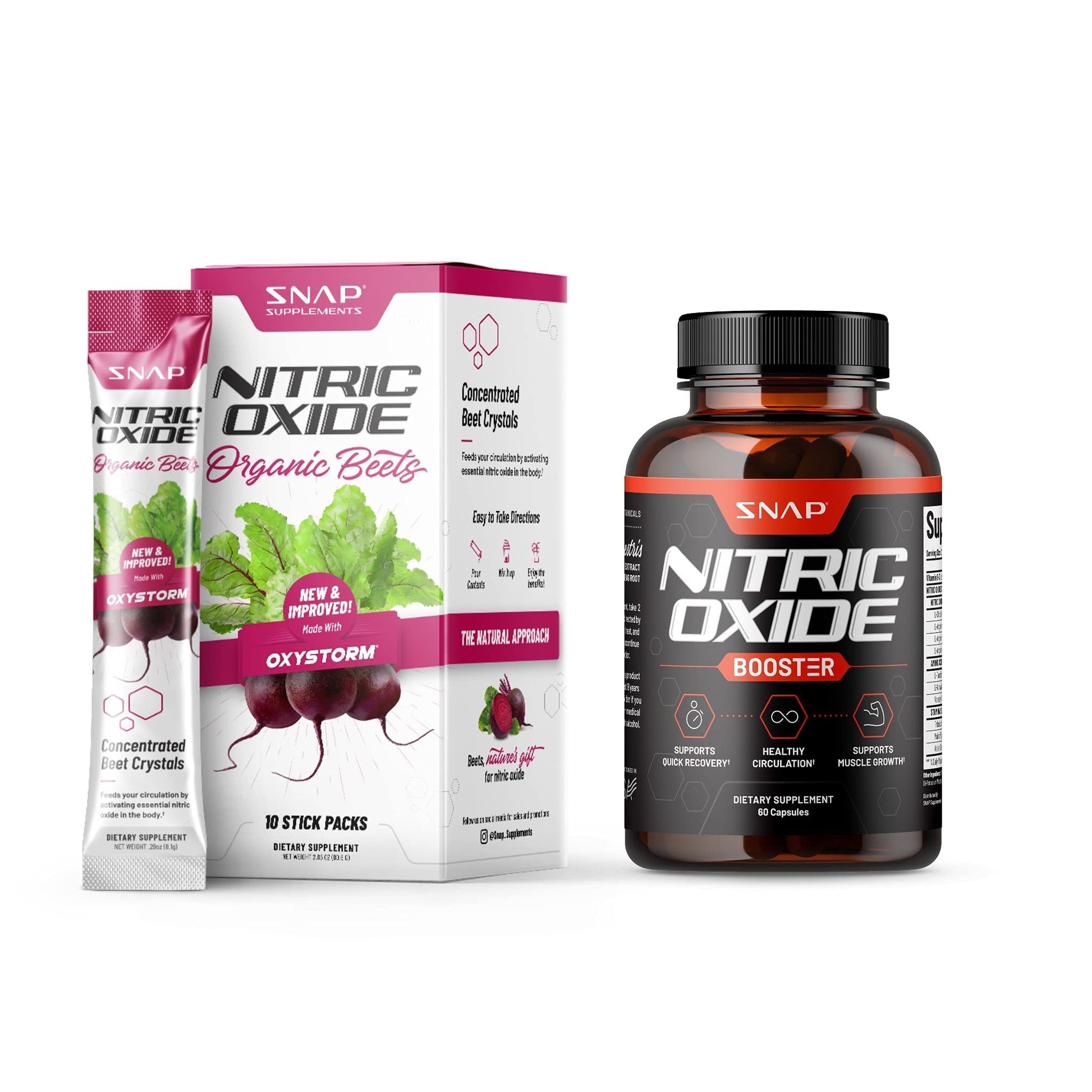Nitric Oxide + Single Serve Beets (2 Products) Snap Supplements uk supplements