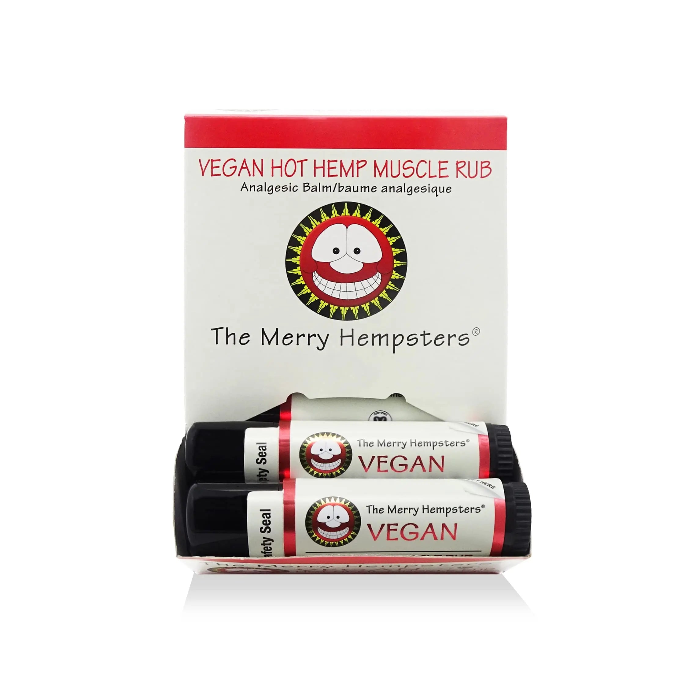 The Merry Hempsters Hot Hemp Muscle Rub Gravity Display Case (12 Tubes) The Merry Hempsters uk supplements