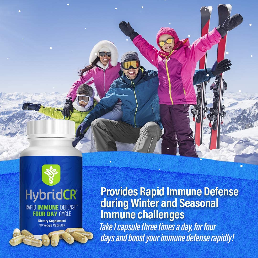 HybridCR Rapid Immunity Supplement | Zinc, Echinacea, Andrographis, Ginseng, Selenium, Gluten-Free & Non-GMO | 5-in-1 Immune Support Supplement | Pharmacist Formulated 1 Month Supply (30 Veggie Caps) Hybrid Remedies uk supplements