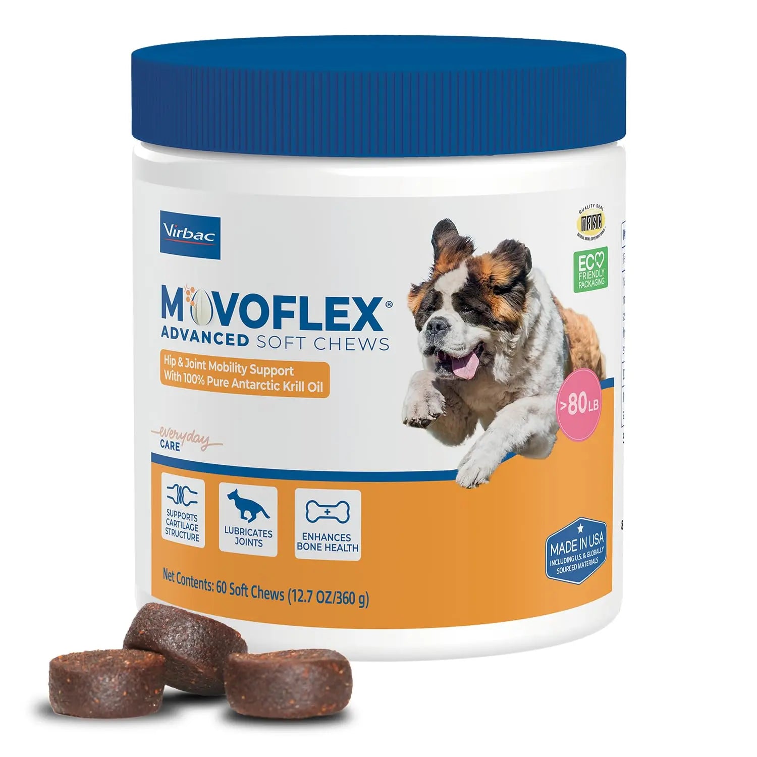 MOVOFLEX Advanced Soft Chews Hip Joint Support Supplement for Large Dogs 60 Count by Virbac MOVOFLEX uk supplements