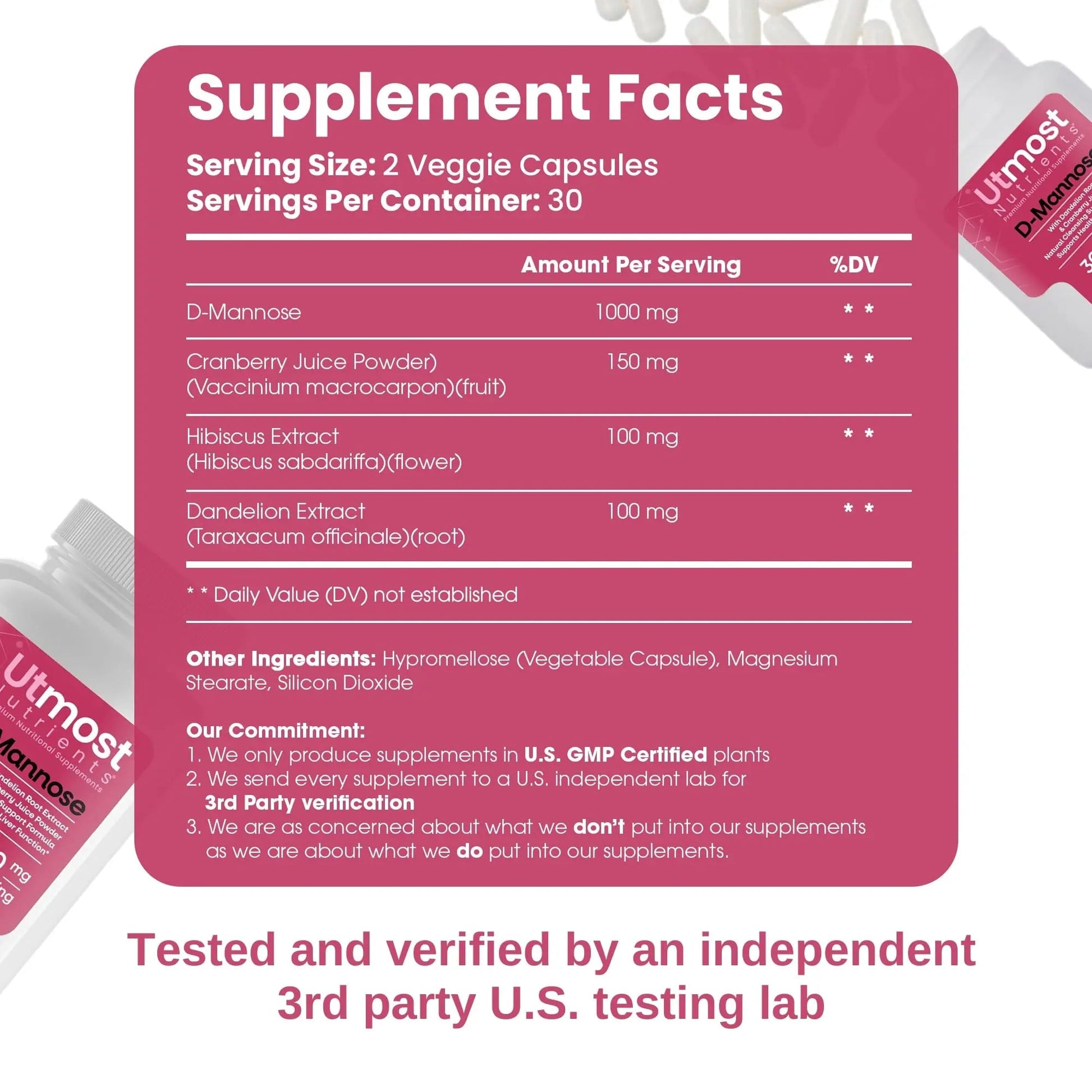 Utmost Nutrients Urinary Defense D-Mannose Supplement - Urinary Health for Women - Optimized Clinical Strength Formula Cleanses, Flushes and Rebuilds The Urinary System Utmost Nutrients uk supplements
