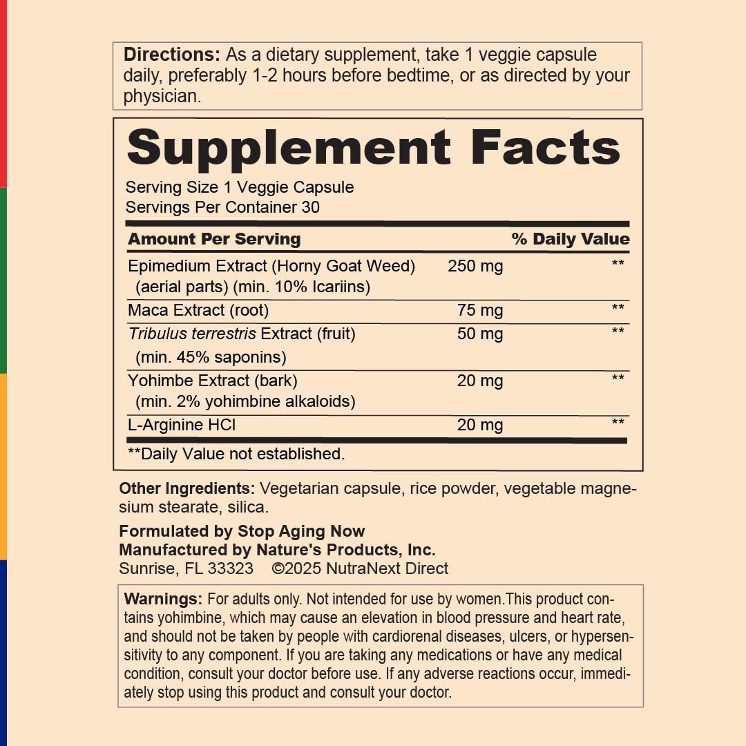 Stop Aging Now - Dynamic Man - Complex Supplement - 30 Vegetarian Capsules Stop Aging Now uk supplements