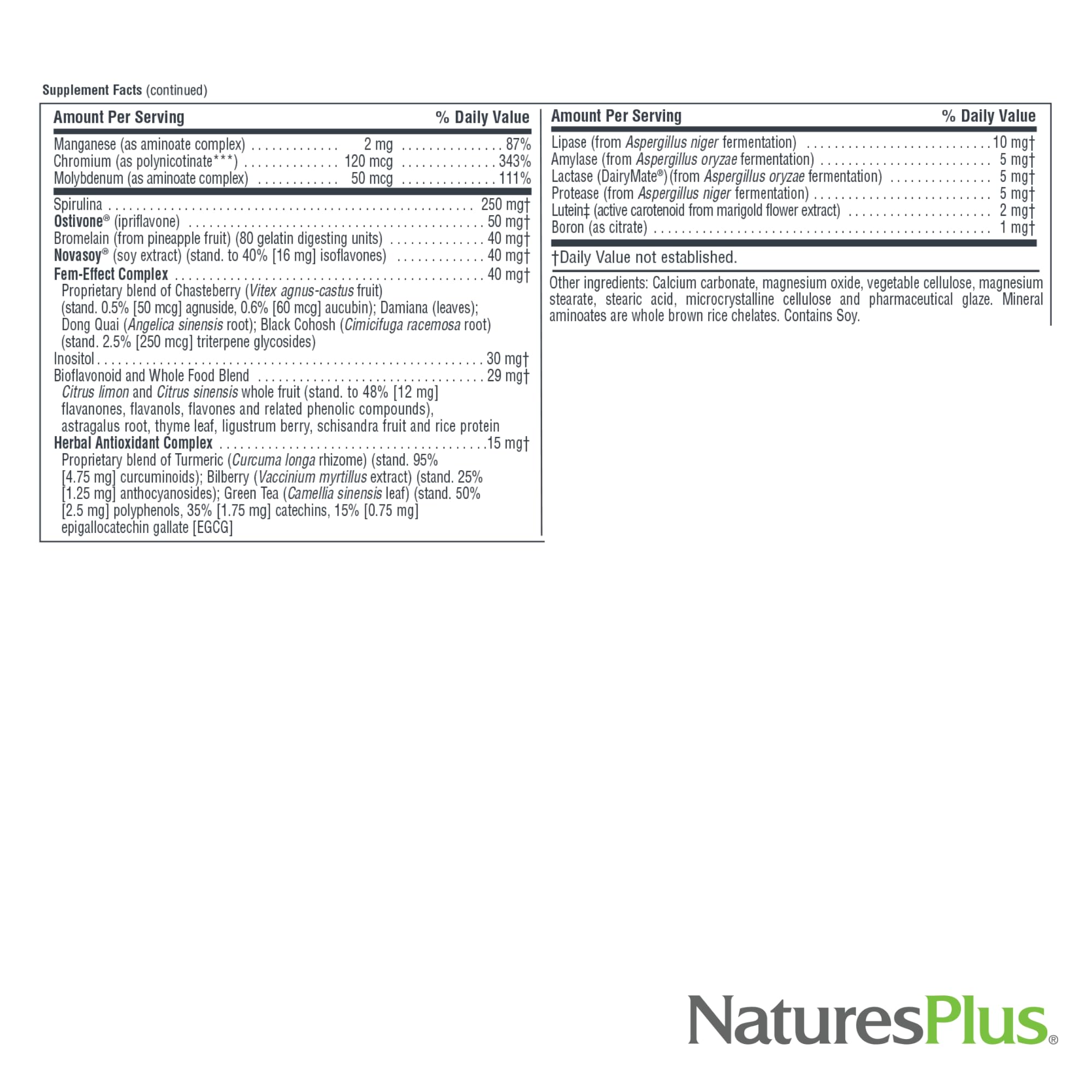 NaturesPlus Source of Life Women - 60 Tablets - Multivitamin & Mineral Supplement - with Iron, Calcium, Folate & Lutein - Gluten Free, Vegetarian - 30 Servings NaturesPlus uk supplements