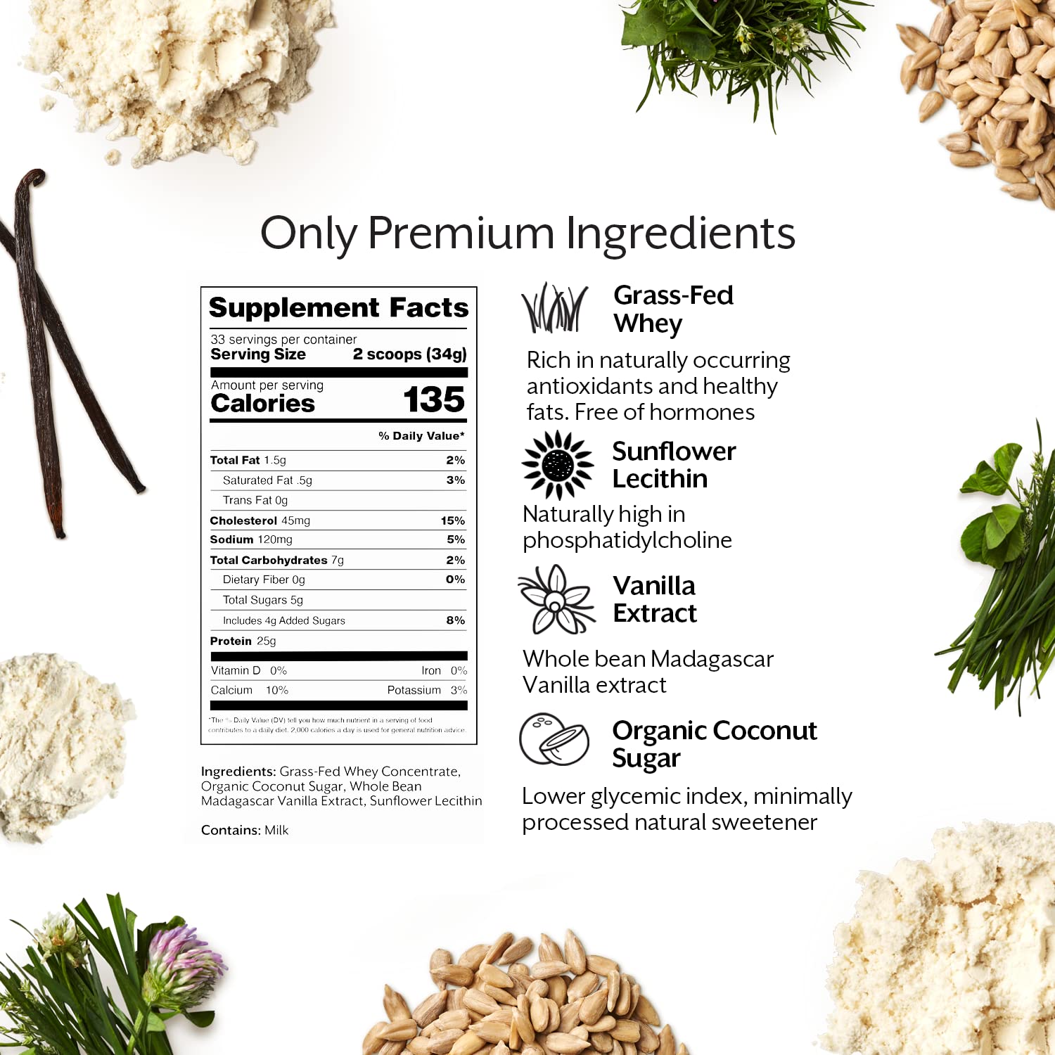 Promix Whey Protein Powder, Vanilla - 5lb Bulk - Grass-Fed & 100% All Natural ProMix Nutrition uk supplements