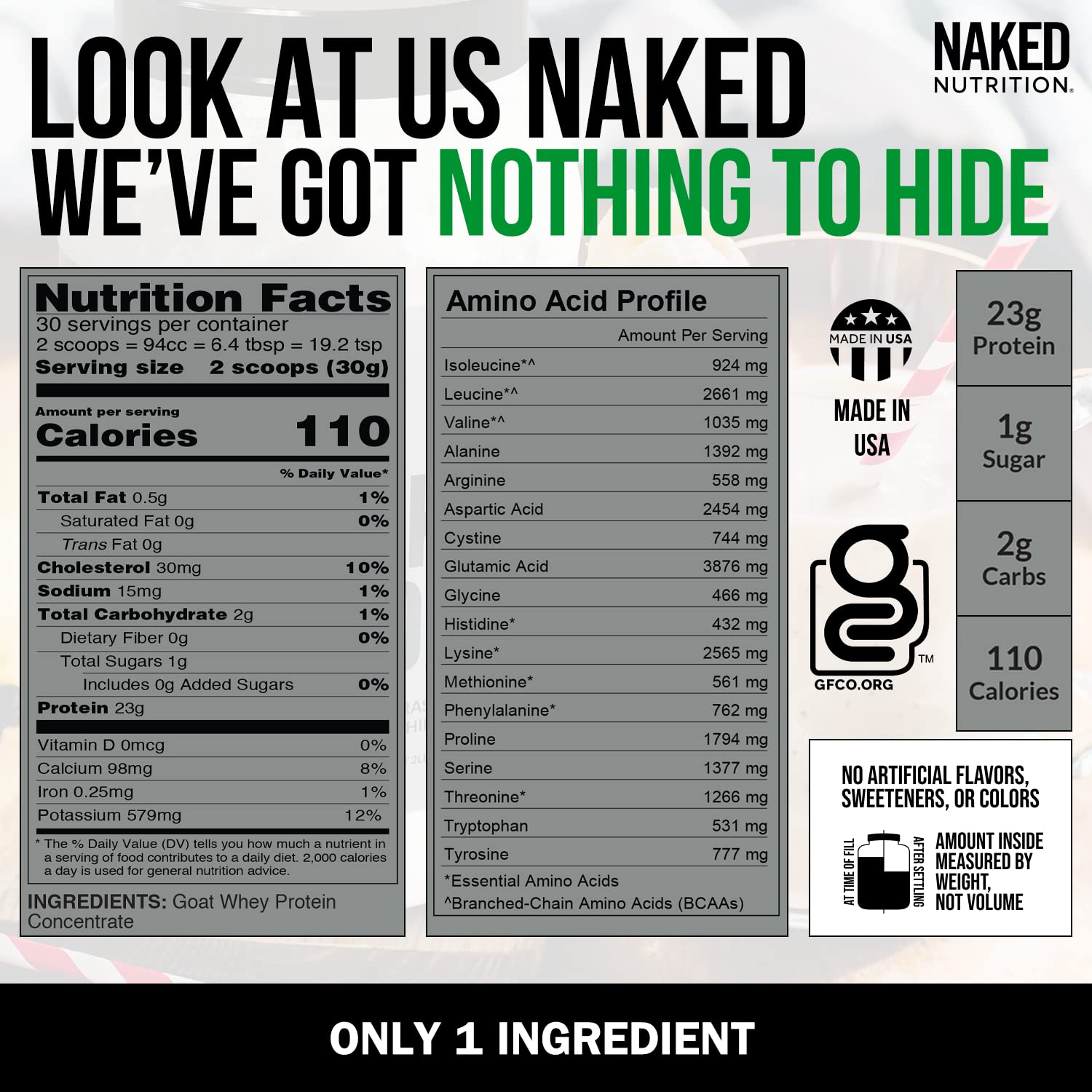 NAKED nutrition Naked Goat - Pasture Fed Goat Whey Protein Powder from Small-Herd NAKED uk supplements
