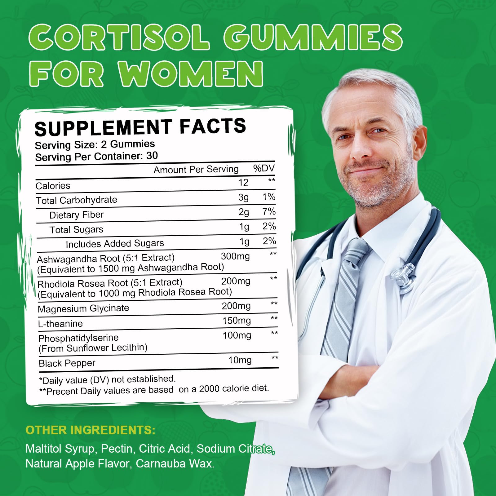 Cortisol Detox for Women Gummies, Cortisol Reducer Detox Manager, Magnesium Ashwagandha Rhodiola Rosea Herbal Complex for Mood/Focus & Sleep, Maintain Healthy Cortisol Levels - 30 Day Vegan Supply LUCNVEM uk supplements