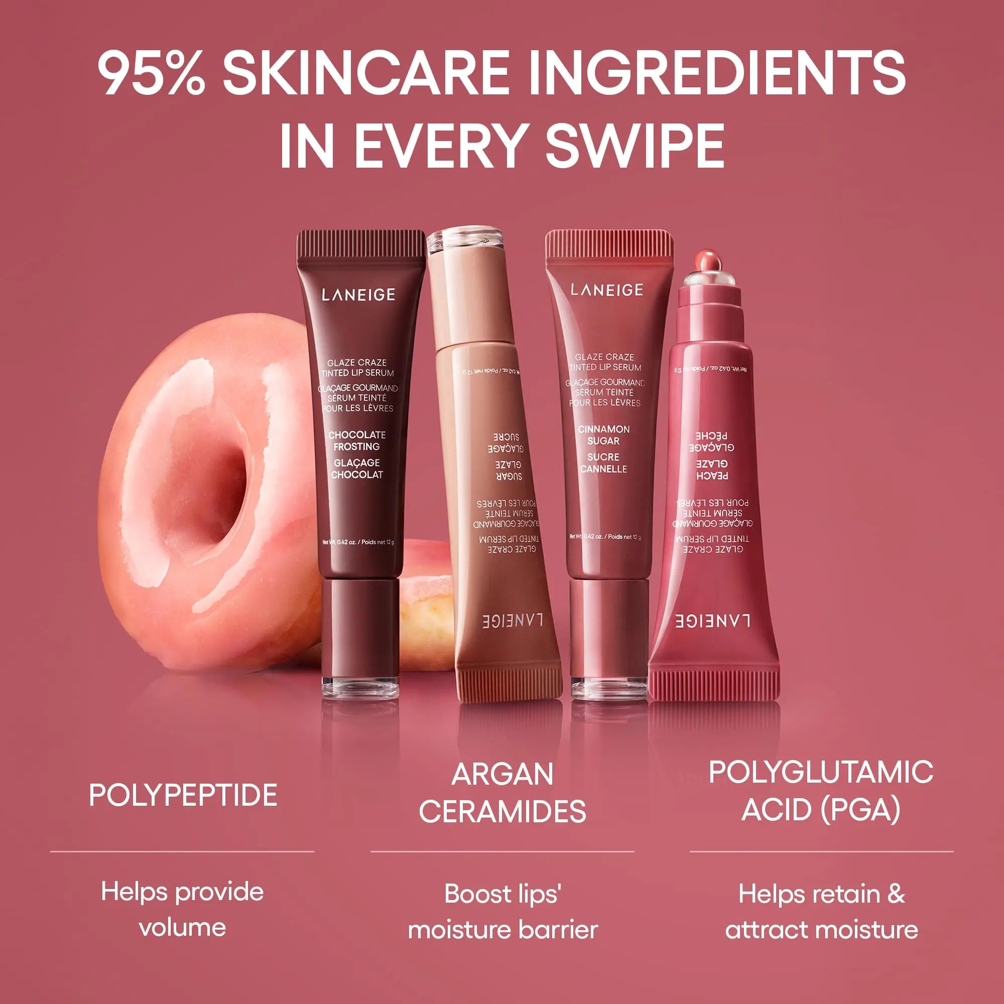 LANEIGE Glaze Craze Tinted Lip Serum, Raspberry Jam: Hydrating Lip Serum for Glossy, Nourished Lips with Plumping Polypeptides LANEIGE uk supplements