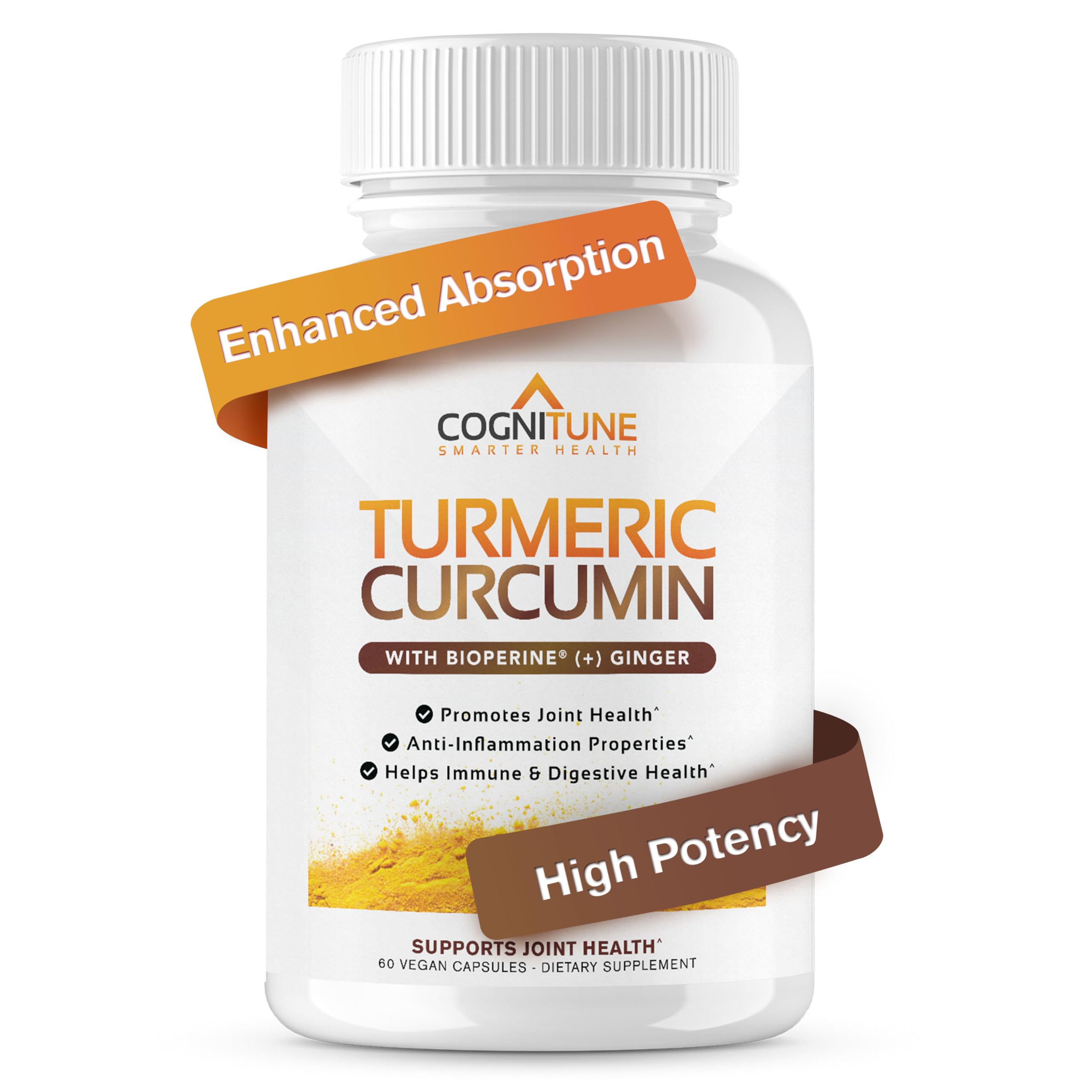 Organic Turmeric & Ginger Capsules - Turmeric Curcumin with Ginger & BioPerine, 95% Curcuminoids - Joint, Digestion, Immunity Support, Black Pepper Extract for Increased Absorption CogniTune uk supplements