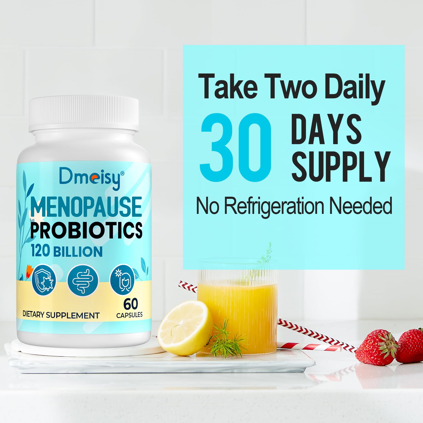 Menopause Supplements for Women, 120 Billion CFU Probiotic, 13-in-1 Herbs Probiotics Complex, for Menopause Relief, Hormone Balance, Hot Flashes, Night Sweats, Mood Swings, Gut & Immunity - 60 Capsule Dmeisy uk supplements
