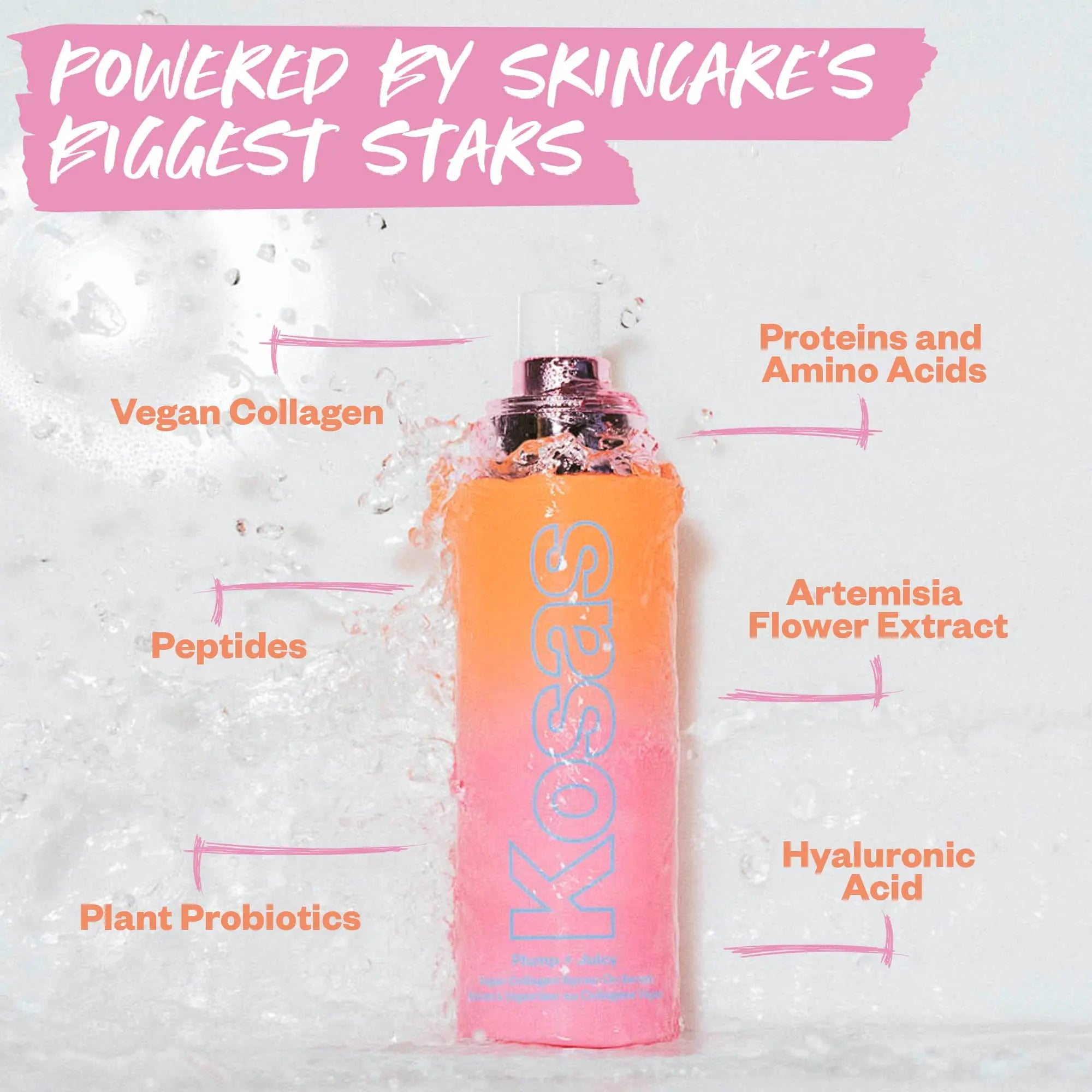 Kosas Plump and Juicy Vegan Collagen Spray - On Serum, Made in USA - Visibly Firms, Soothes, and Hydrates the Skin - 3.38 Oz Kosas uk supplements
