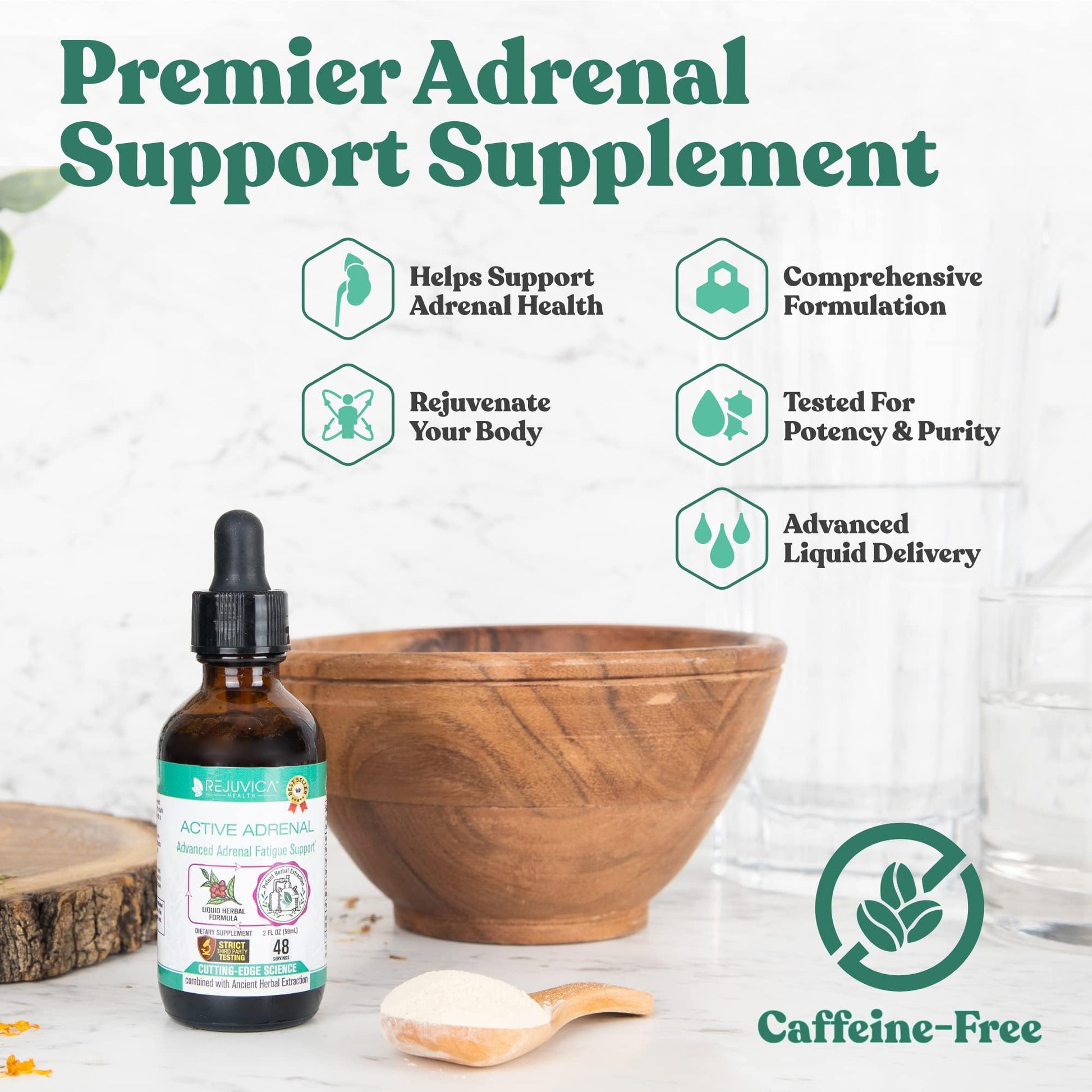 Active Adrenal - Advanced Adrenal Support Tincture - Liquid Delivery for Better Absorption Rejuvica Health uk supplements