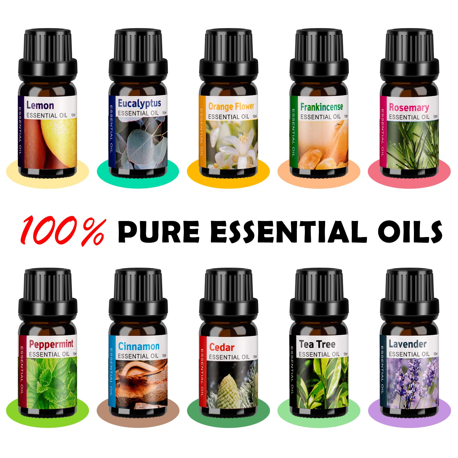 HLS 550ml Aroma Diffusers for Essential Oils Large Room with 10 Essential Oils,Ultrasonic Aromatherapy HLS uk supplements