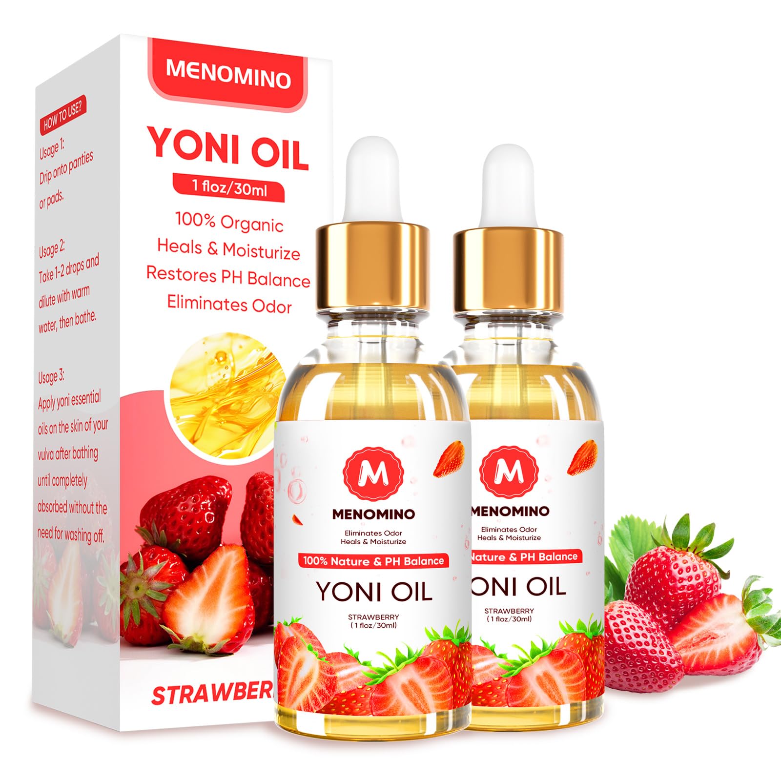 2 Pack Yoni Oil Feminine Oil for Women pH Balance - Feminine Deodorant - Vaginal Moisturizer - Eliminates Odor MENOMINO uk supplements