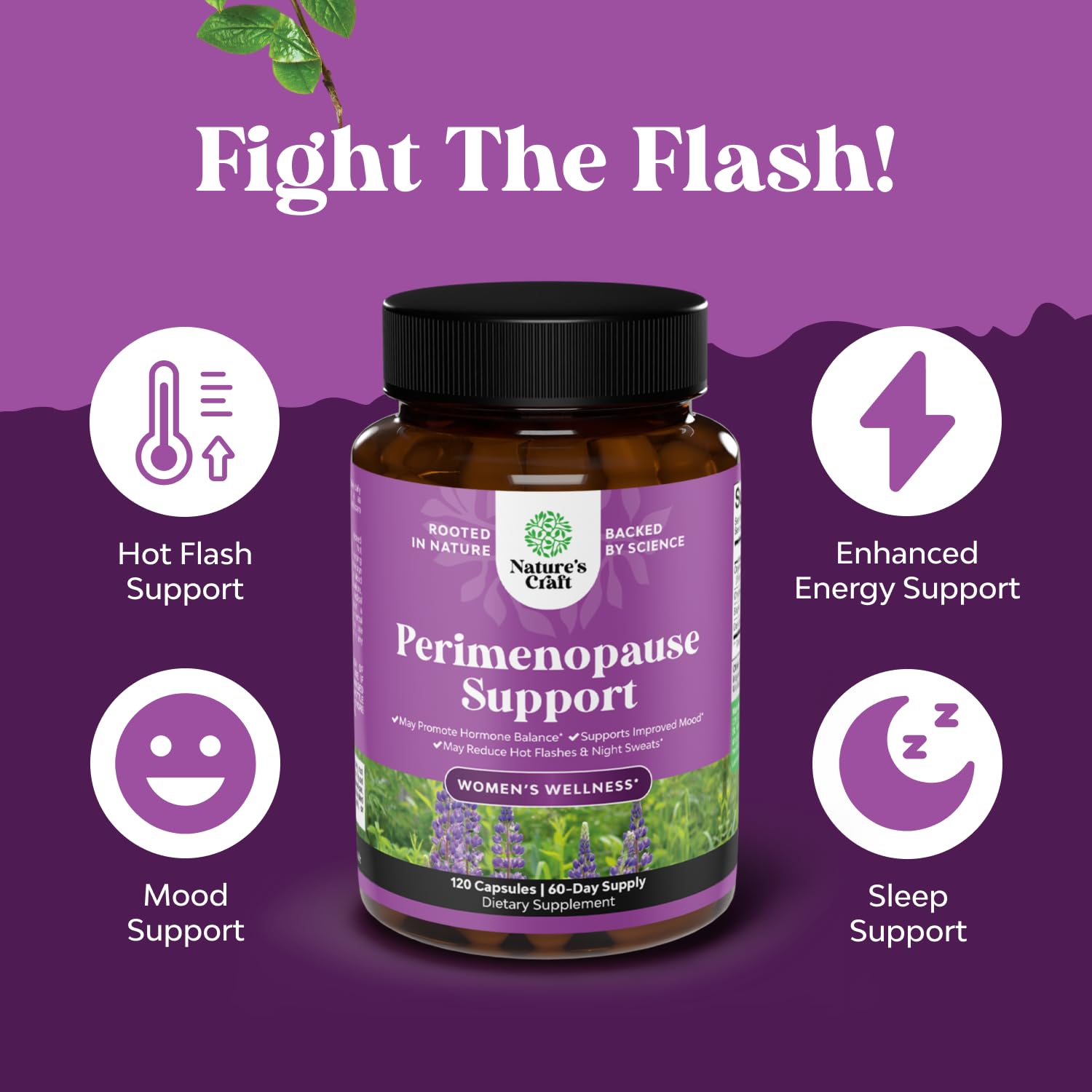 Complete Perimenopause Supplement for Women - Multibenefit Menopause Ease for Women with Maca Root Vitex Berry & Black Cohosh for Hot Flashes Night Sweats Hormone Balance and Mood Support - 120 Count Natures Craft uk supplements