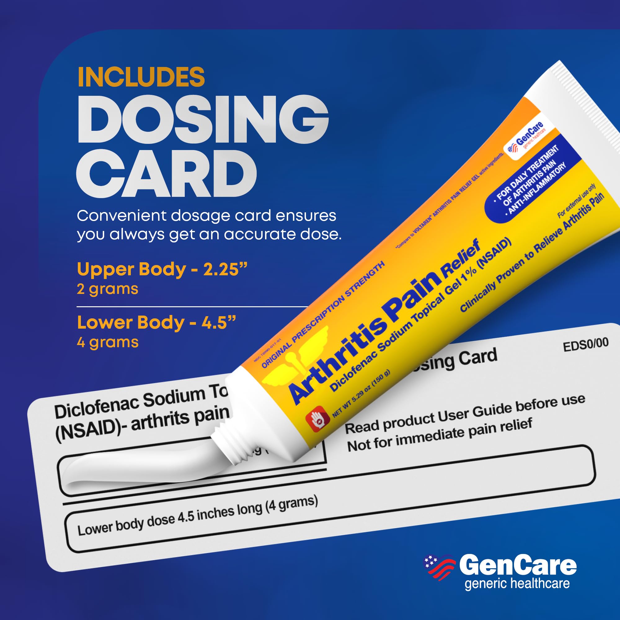 GenCare Arthritis Pain Relief Diclofenac Sodium Topical Gel 1 Percent (NSAID) - Clinically Proven Arthritis Pain Reliever - Compare to The Active Ingredient in Voltaren Gel (5.29 oz) GenCare uk supplements