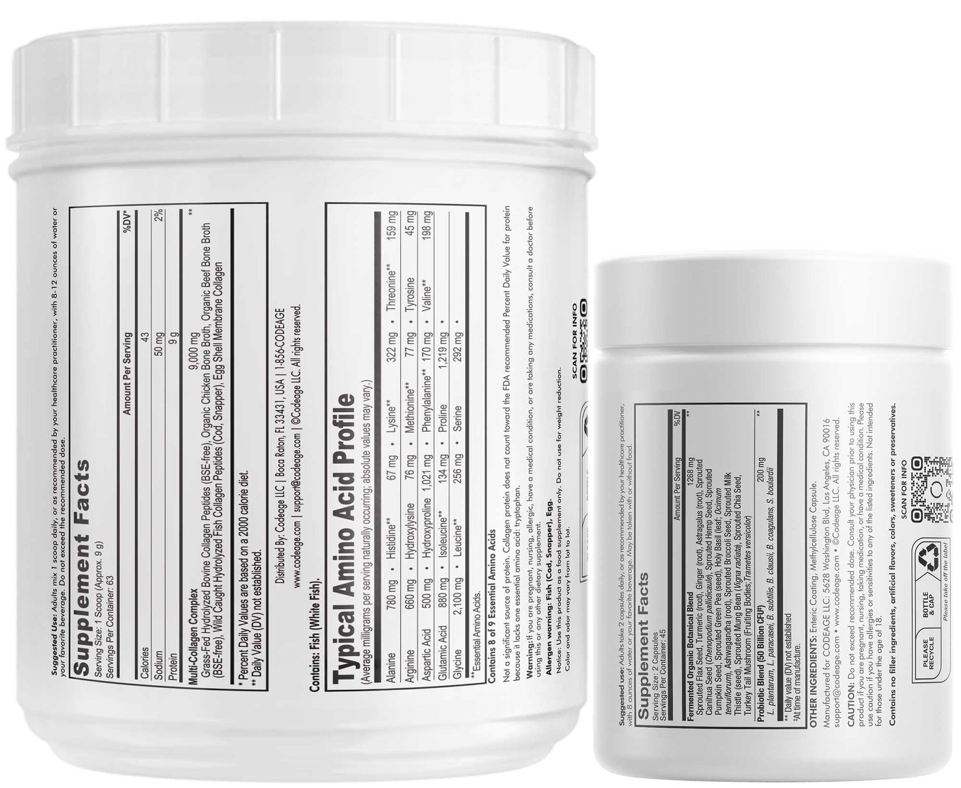 Codeage - Multi Collagen Protein + SBO Probiotics 50 Billion CFU Bundle Codeage uk supplements