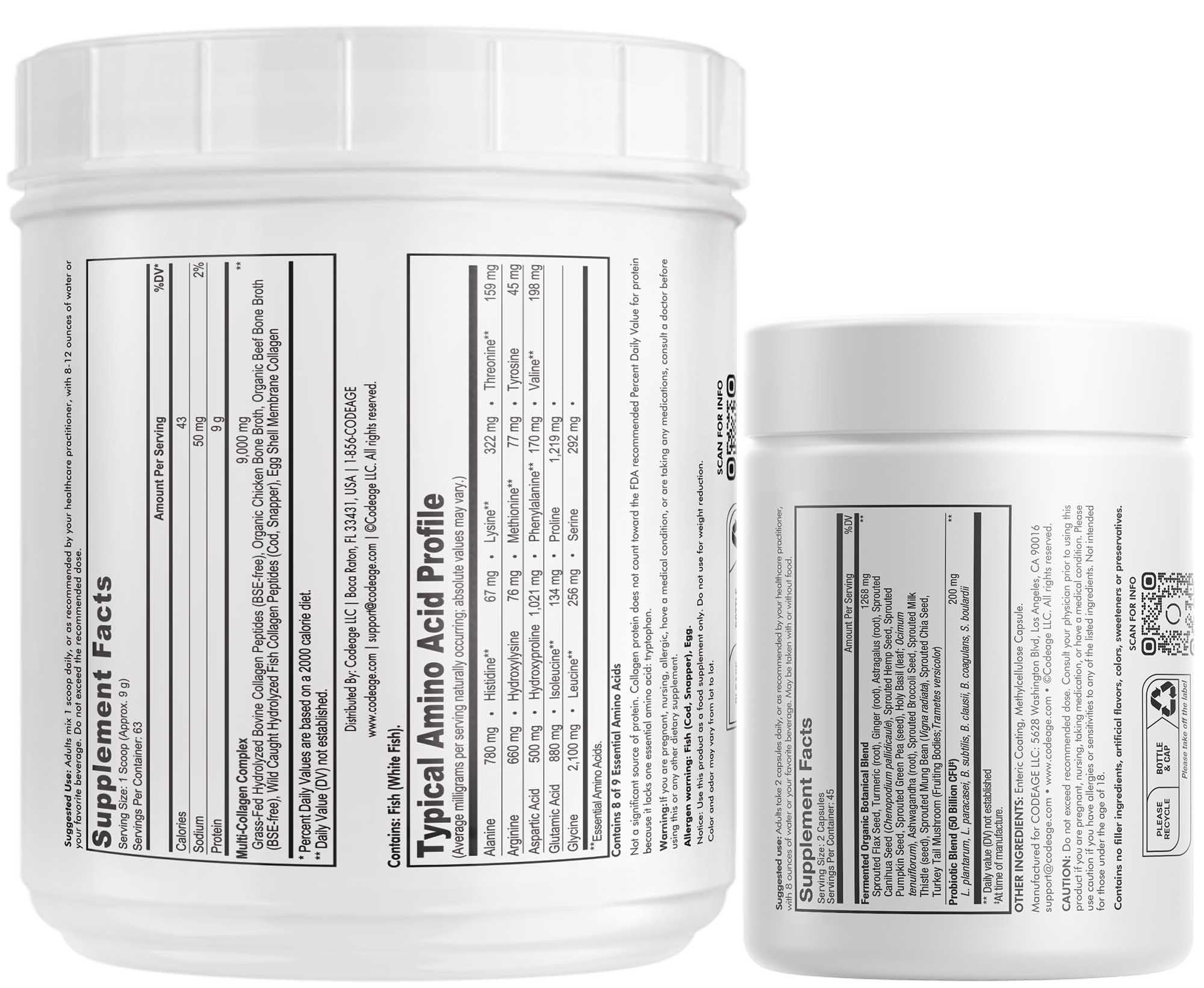 Codeage - Multi Collagen Protein + SBO Probiotics 50 Billion CFU Bundle Codeage uk supplements