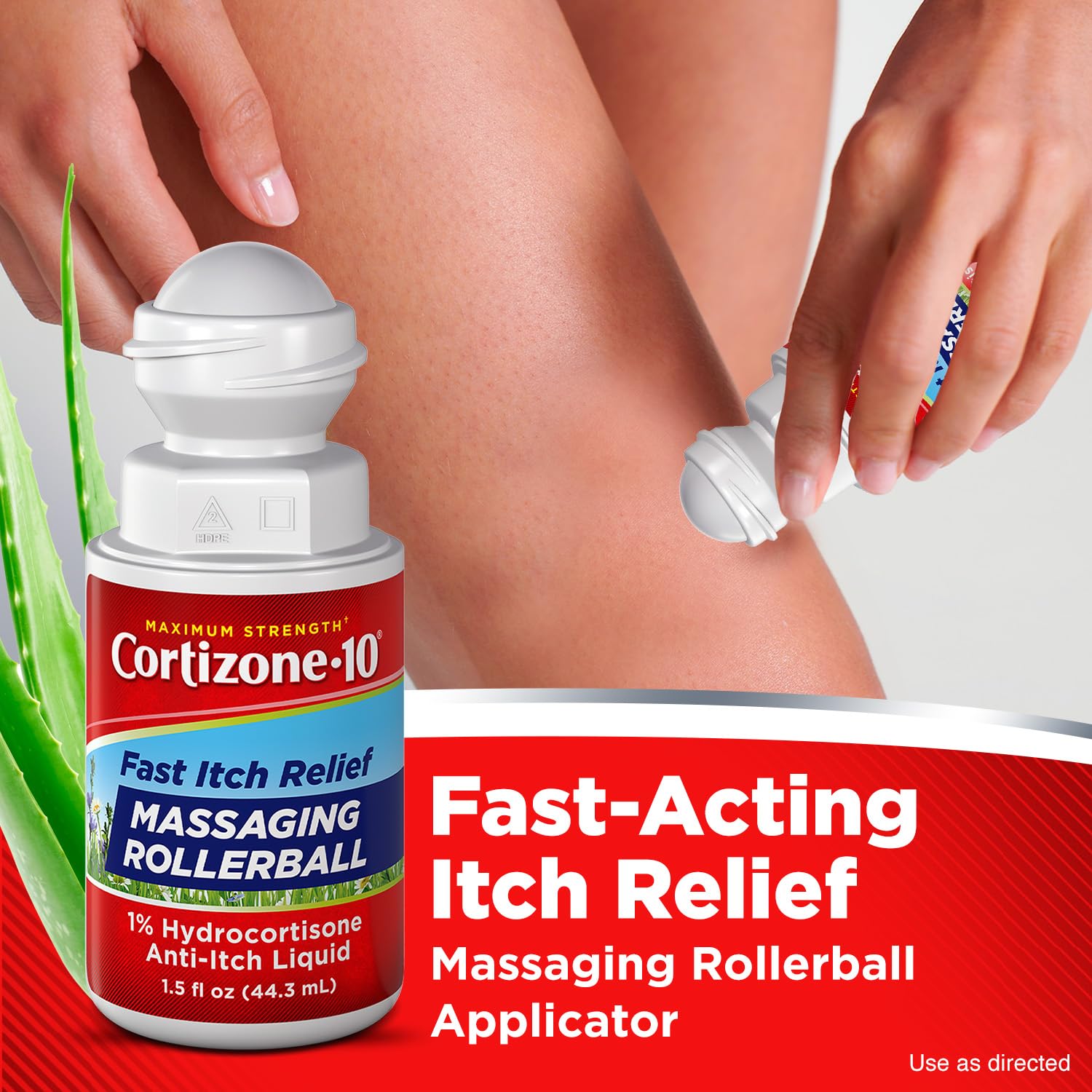 Cortizone-10 Maximum Strength Itch Relief Massaging Rollerball, 1% Hydrocortisone, Fast-Acting, Anti-Itch Liquid for Bug Bites, Rash, Eczema, Psoriasis, Poison Ivy, Oak, Sumac, 1.5 fl. oz Cortizone 10 uk supplements