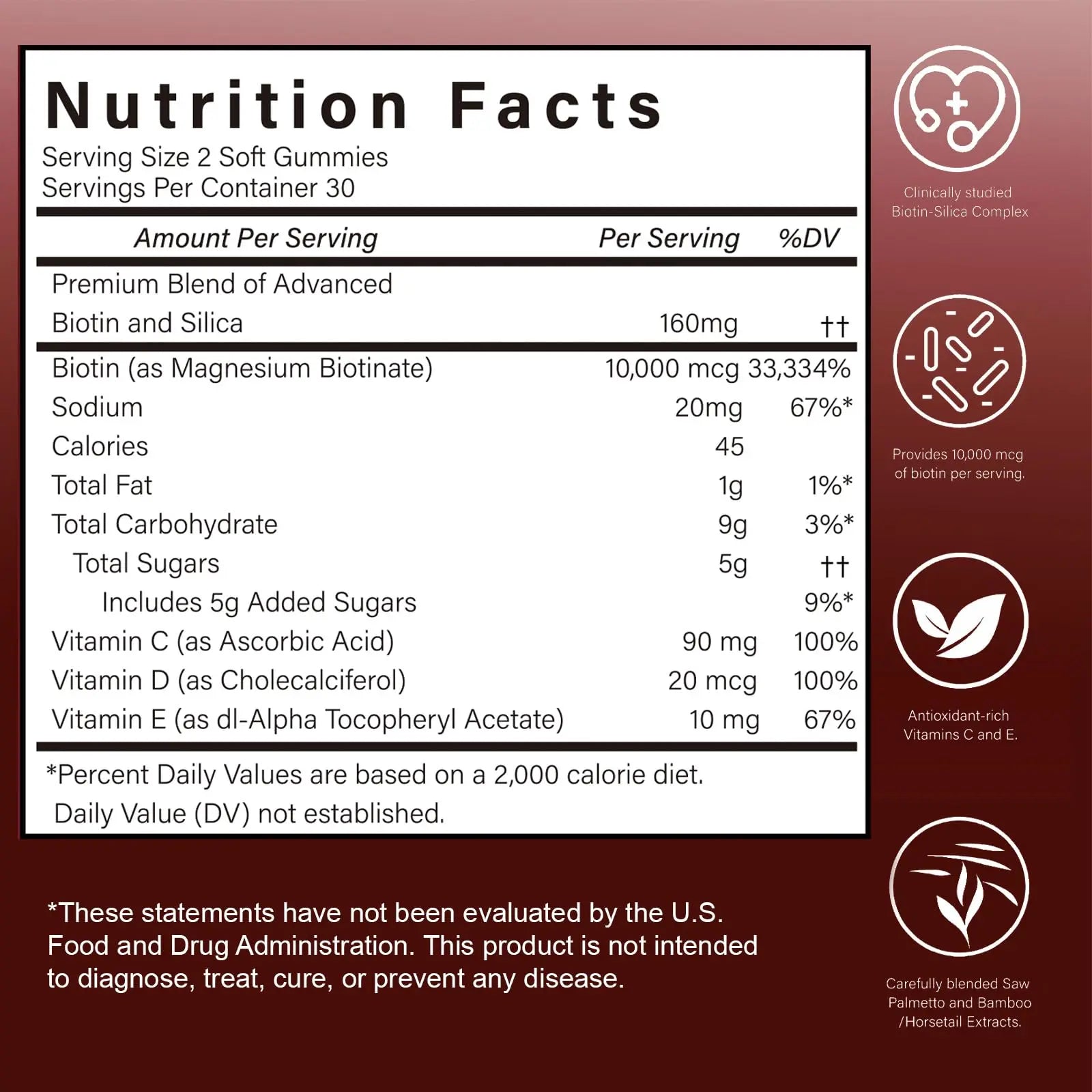 GENGGUI Hair Growth Gummies for Women - Hair Vitamins with Biotin & Silica for Faster Growth - Hair Growth Accelerator Supplement GENGGUI uk supplements