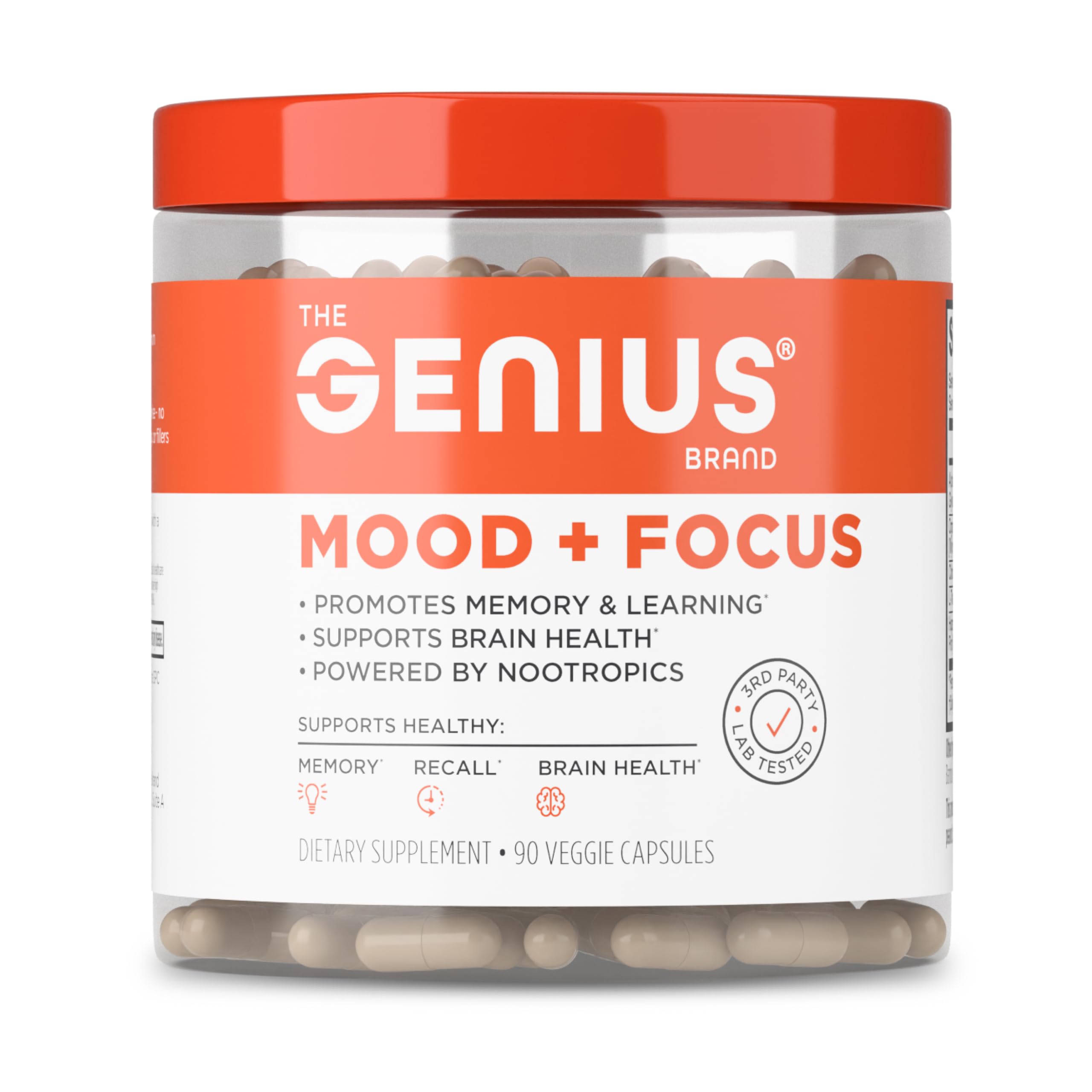 The Genius Brand Mood + Focus Nootropic – 400mg Organic Lion’s Mane, Alpha GPC & Citicoline – Memory & Focus Supplement – 30 Servings The Genius Brand uk supplements