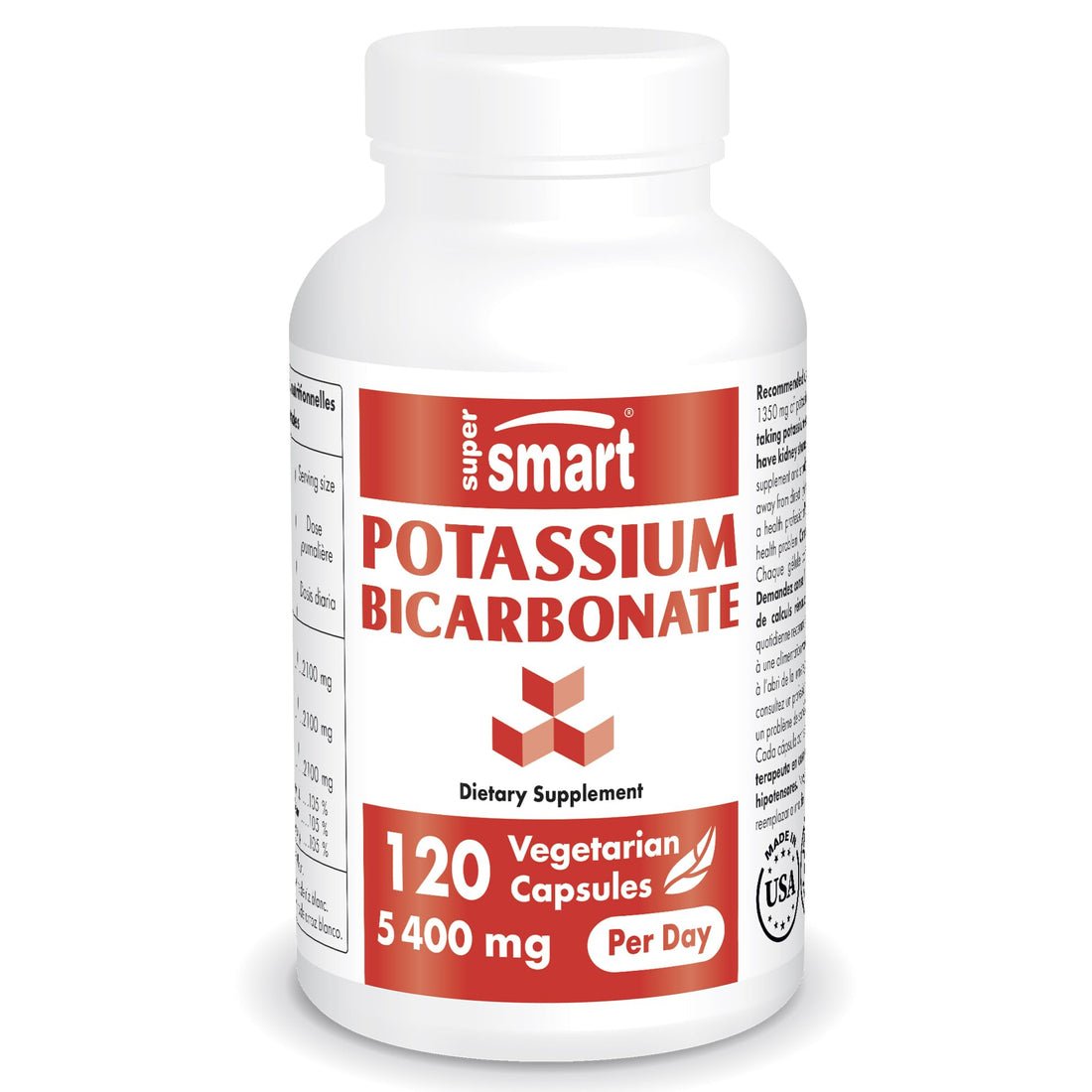 Supersmart - Potassium Bicarbonate 5400mg per Day (High Dose) - Electrolyte Mineral Supersmart uk supplements