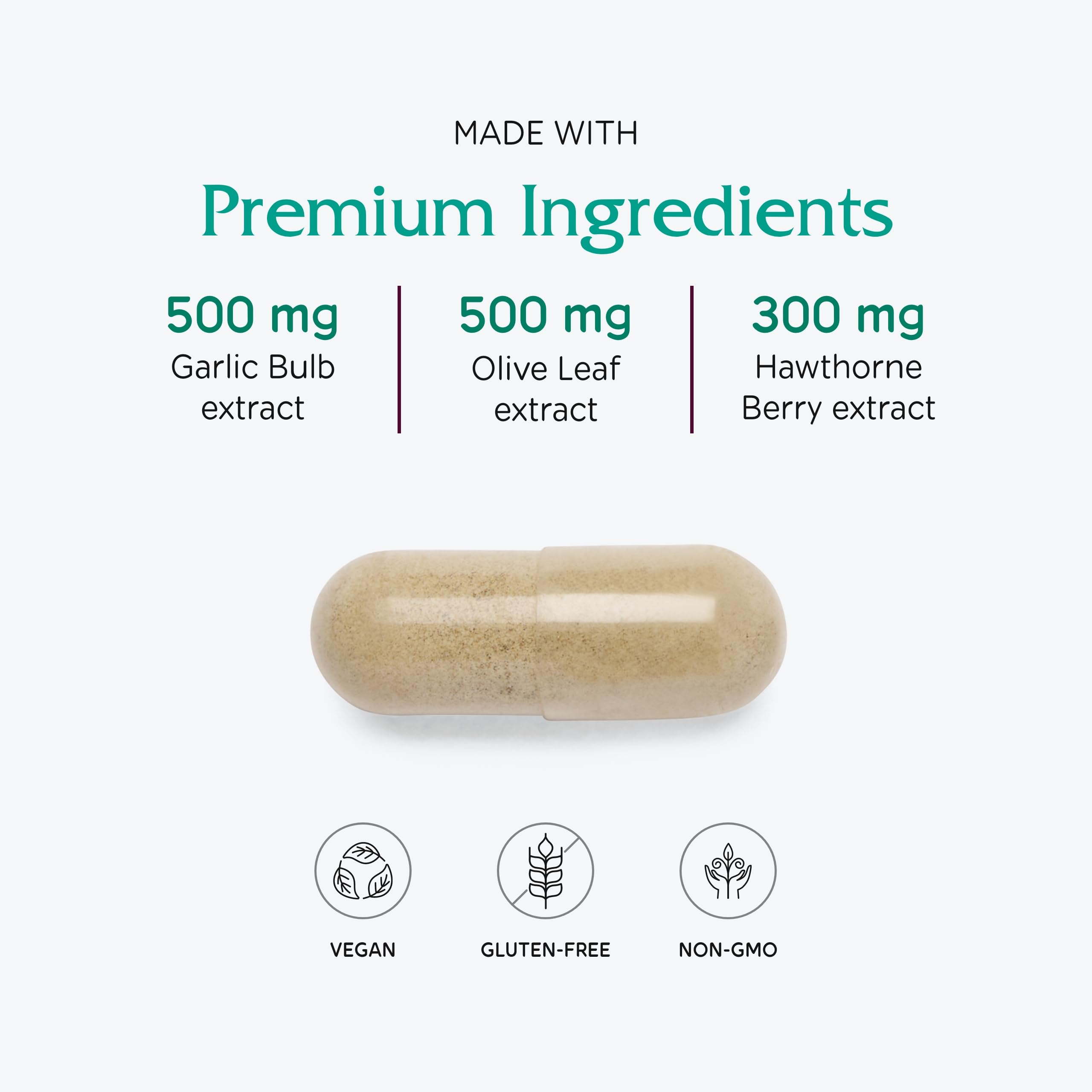 Vitanica VasoBlend - Heart Health Supplement with Folic Acid, Magnesium, CoQ10 & Terminalia Arjuna Bark - Heart Health Supplement - Consumer Line - 90 Vegan Caps Vitanica uk supplements