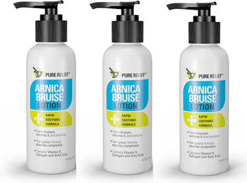 Pure Relief Arnica Bruise Relief Lotion for Bruising, Swelling, & Discoloration On Skin, Natural Skin Care Arnica Bruise Homeopathic Topical Bruise Cream W/Aloe Vera & Collagen, 4 Fl Oz (Pack of 3) Pure Relief uk supplements