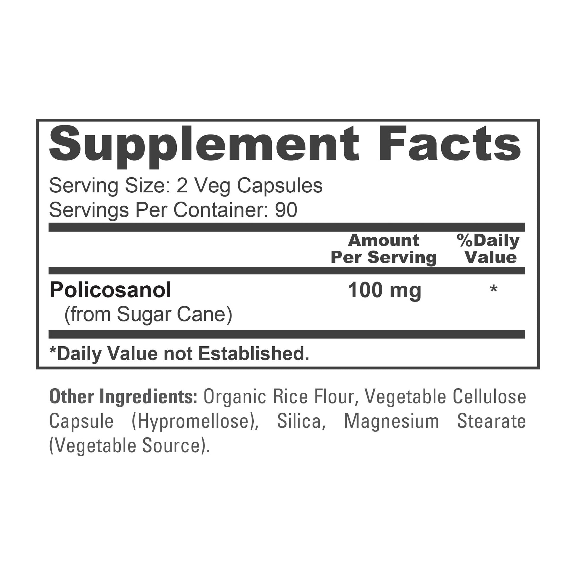 NusaPure Policosanol 100mg 180 Veggie Capsules (Vegan, Non-GMO) NusaPure uk supplements