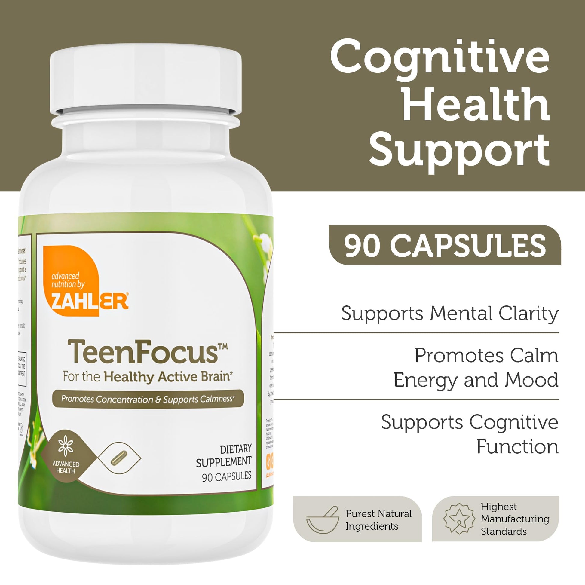 Zahler TeenFocus, Advanced Formula for Improved Focus & Concentration, Certified Kosher, 90 Capsules Zahler uk supplements
