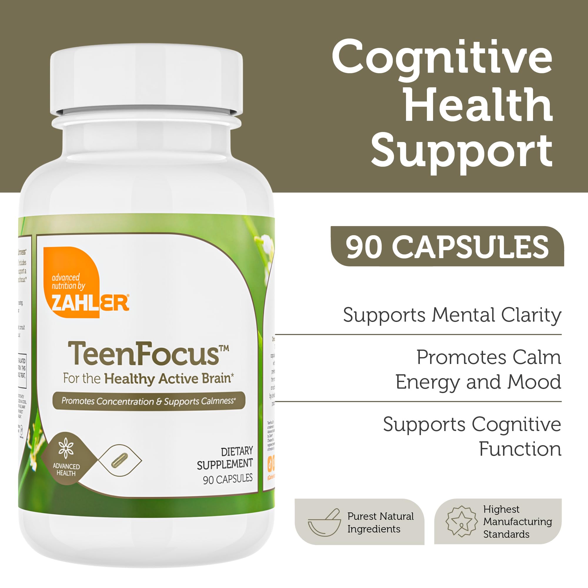Zahler TeenFocus, Advanced Formula for Improved Focus & Concentration, Certified Kosher, 90 Capsules Zahler uk supplements