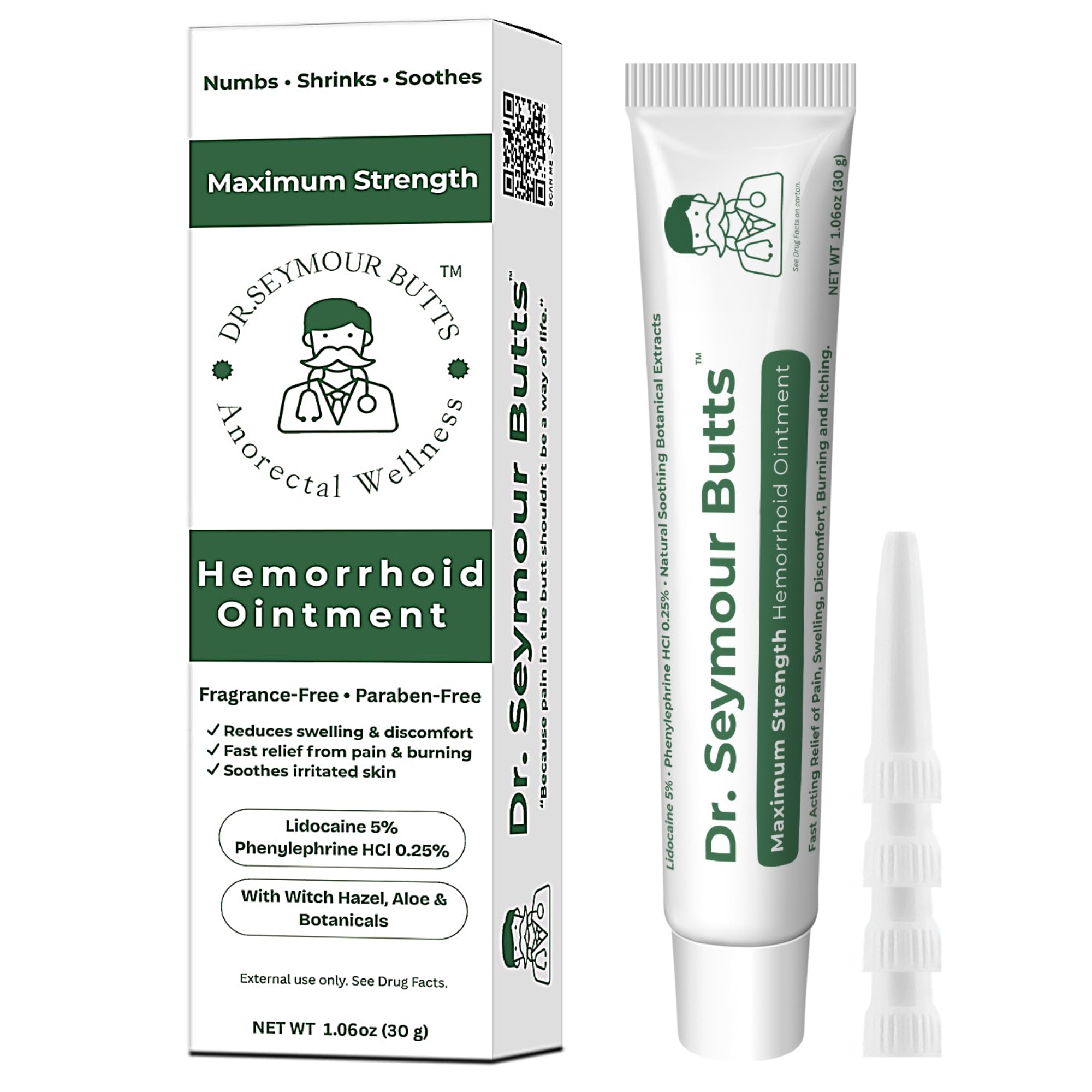 Dr. Seymour Butts Hemorrhoid Ointment – Lidocaine 5% Pain Relief for Burning, Itching & Irritation | External Hemorrhoid Care with Witch Hazel, Aloe & Botanical Support Dr. Seymour Butts uk supplements