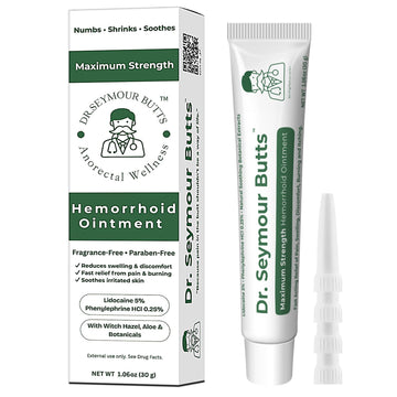 Dr. Seymour Butts Hemorrhoid Ointment – Lidocaine 5% Pain Relief for Burning, Itching & Irritation | External Hemorrhoid Care with Witch Hazel, Aloe & Botanical Support Dr. Seymour Butts uk supplements