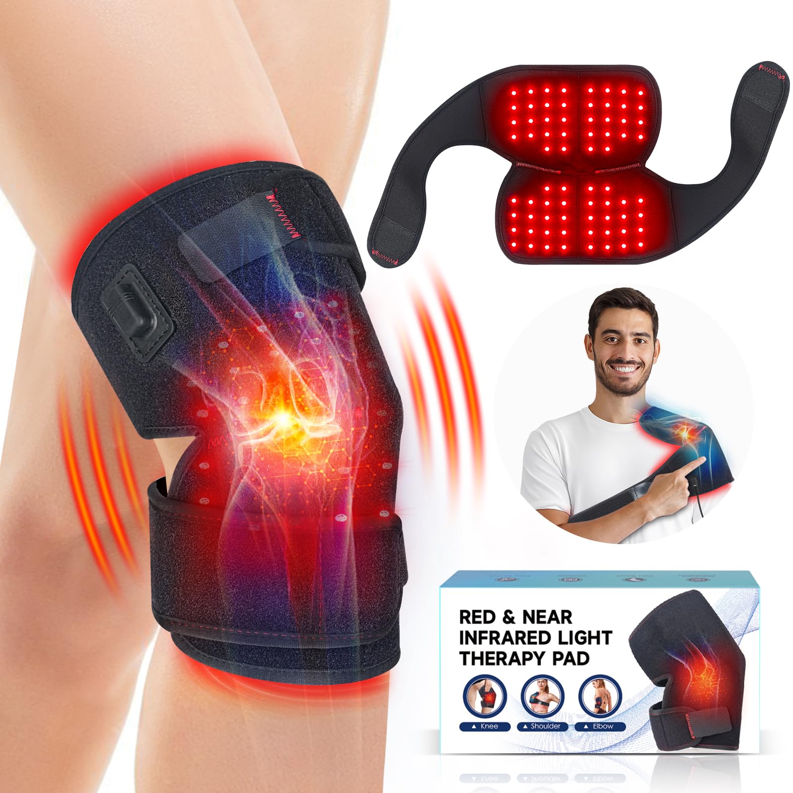 Red Light Therapy for Knee, Infrared Red Light Therapy Device Wrap Belt with 660nm Red Light RUISQM uk supplements