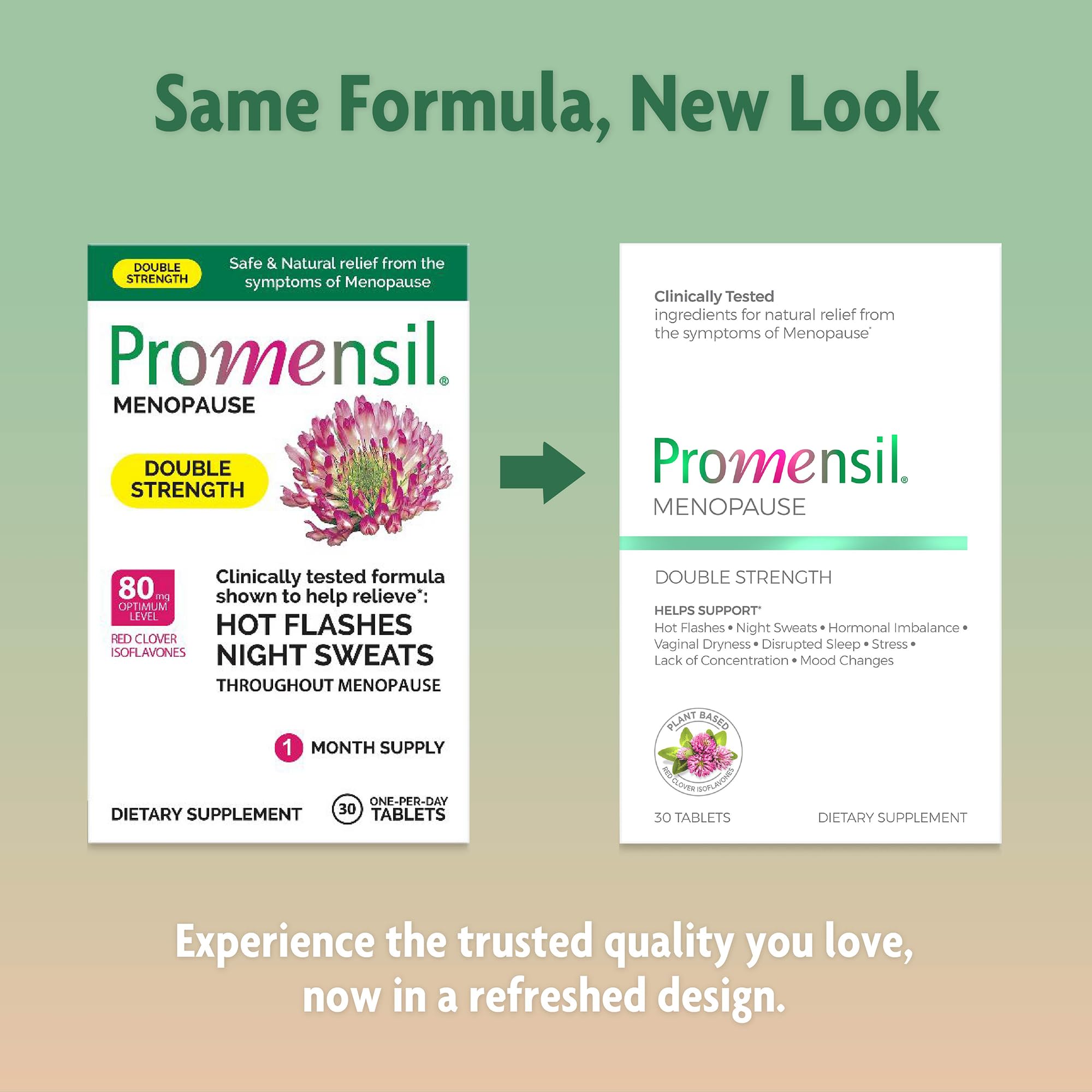 Promensil Menopause Double Strength - Menopause Supplements for Women, Red Clover Isoflavones, Helps Support Hot Flashes, Night Sweats, Restlessness - 30 Count Promensil uk supplements